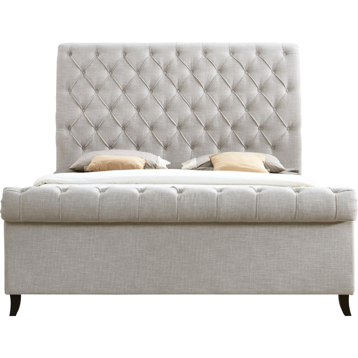 Crown Mark Kate 5103LG Queen Platform Bed - Light Grey Tweed IMAGE 2