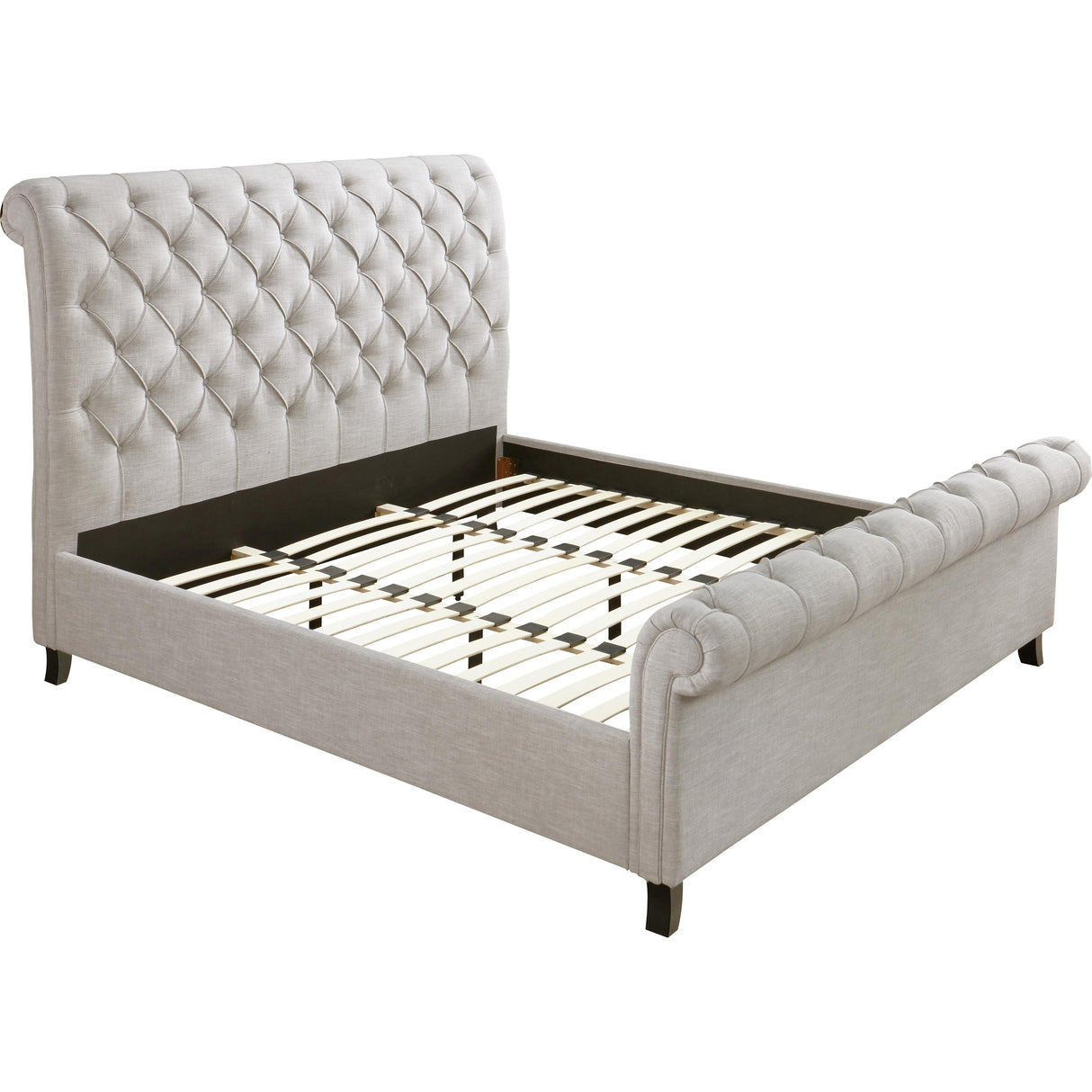 Crown Mark Kate 5103LG Queen Platform Bed - Light Grey Tweed IMAGE 3