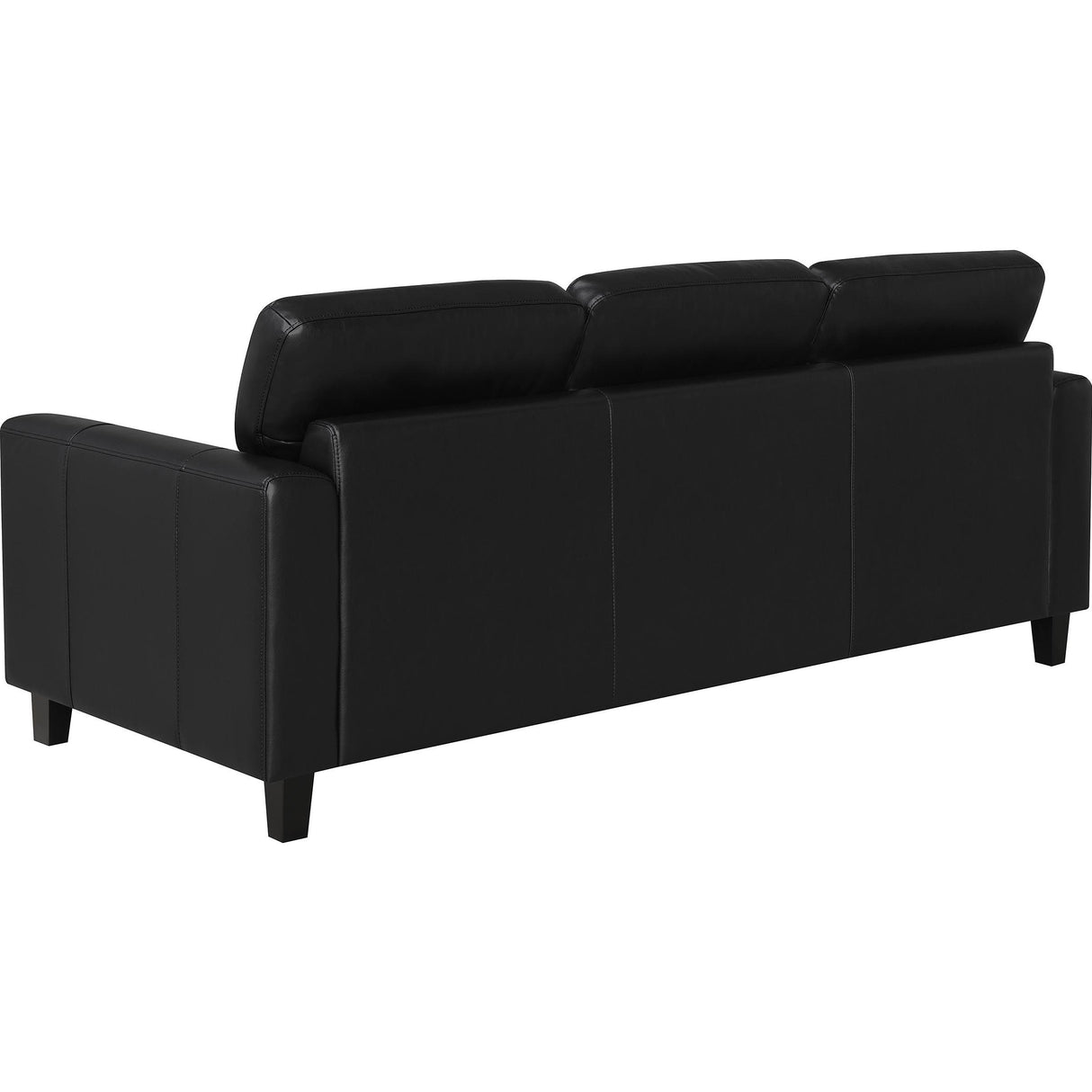 Coaster Furniture Scotland 504664 Faux Leather Upholstered Track Arm Sofa - Black IMAGE 6