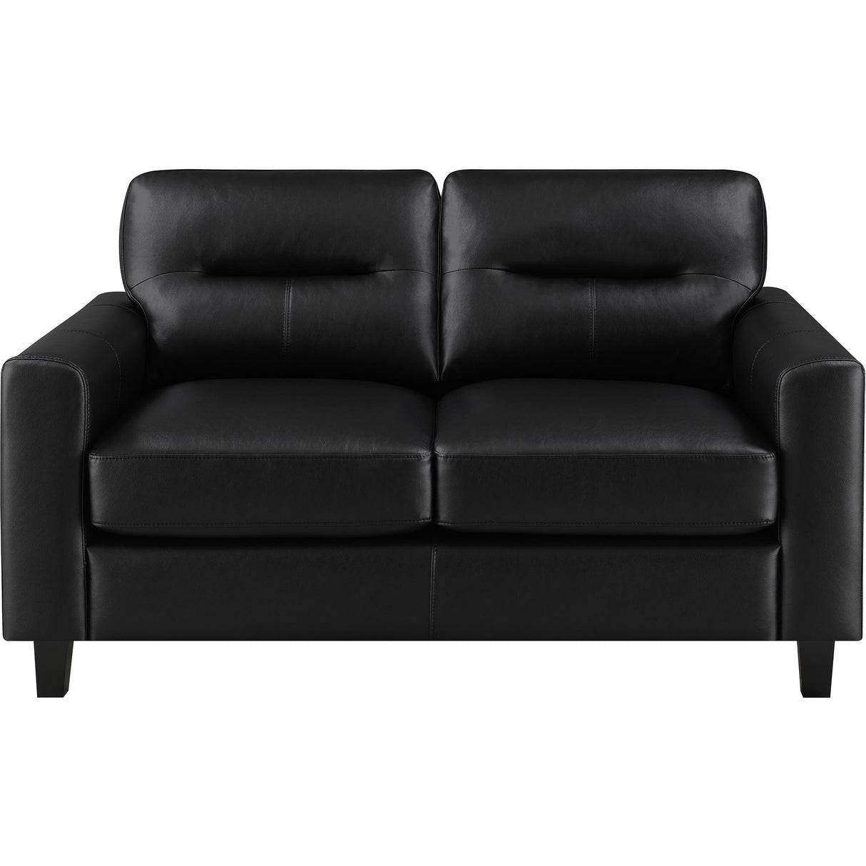 Coaster Furniture Scotland 504665 Faux Leather Upholstered Track Arm Loveseat - Black IMAGE 3