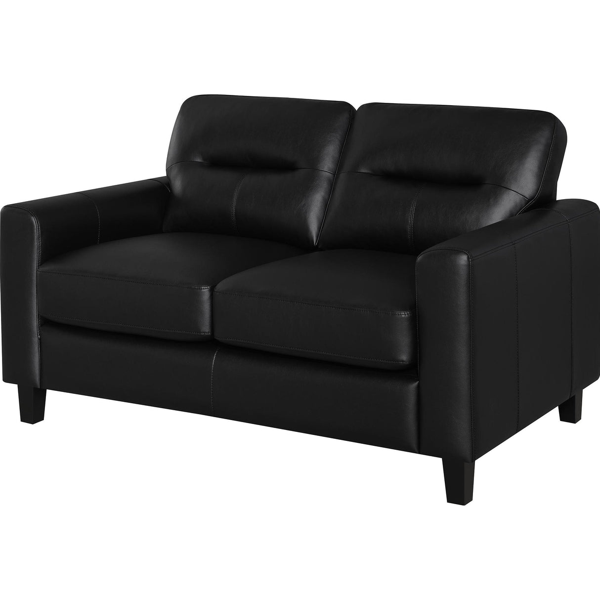 Coaster Furniture Scotland 504665 Faux Leather Upholstered Track Arm Loveseat - Black IMAGE 4