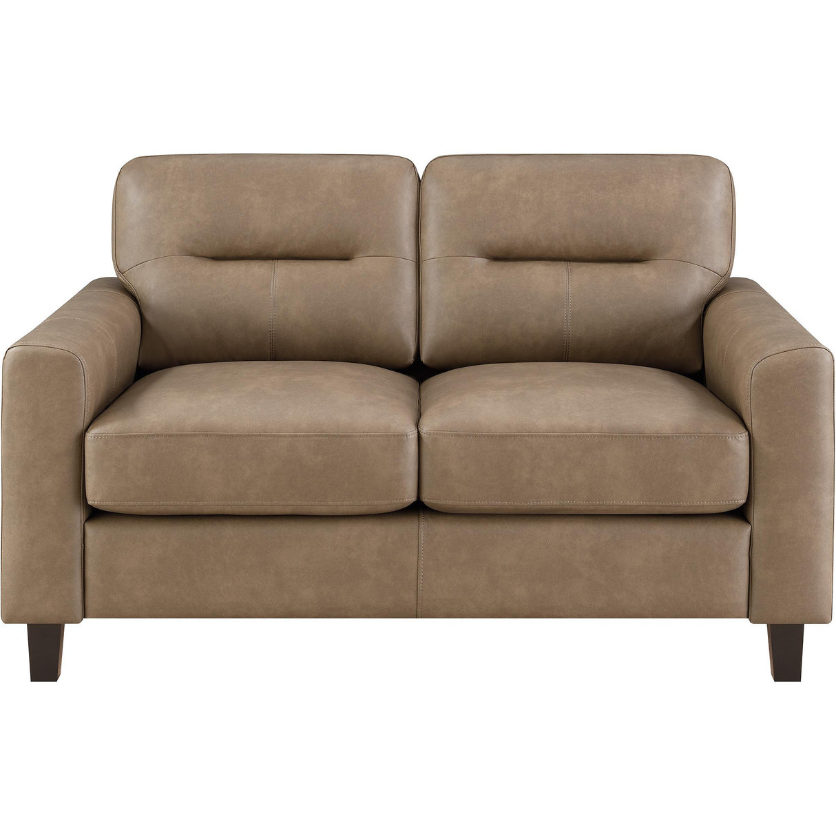 Coaster Furniture Scotland 504668 Faux Leather Upholstered Track Arm Loveseat - Brown IMAGE 3