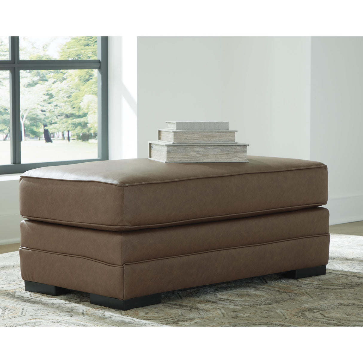 Benchcraft VillaCourt Leather Look Ottoman 7490914 IMAGE 4