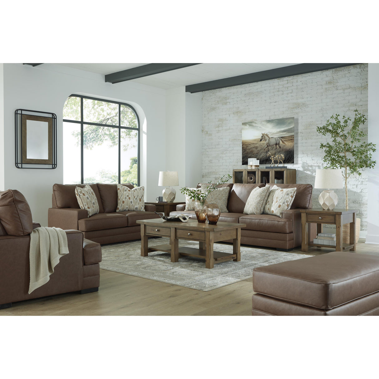 Benchcraft VillaCourt Leather Look Ottoman 7490914 IMAGE 6