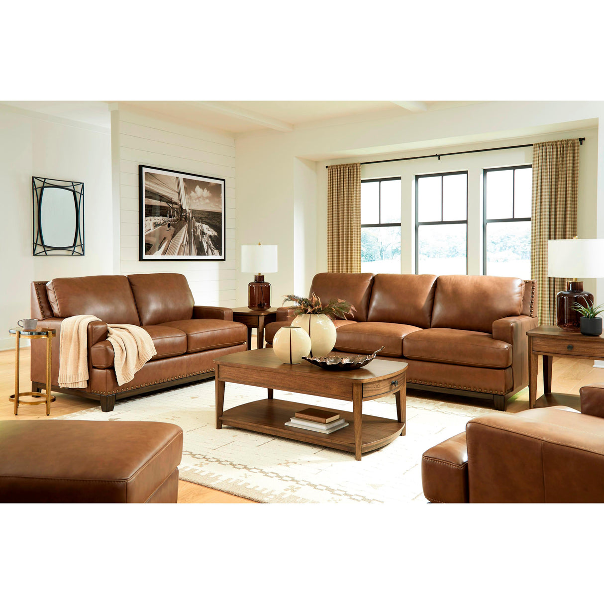 Signature Design by Ashley Saonara Stationary Leather Match Loveseat PC7310935 IMAGE 10