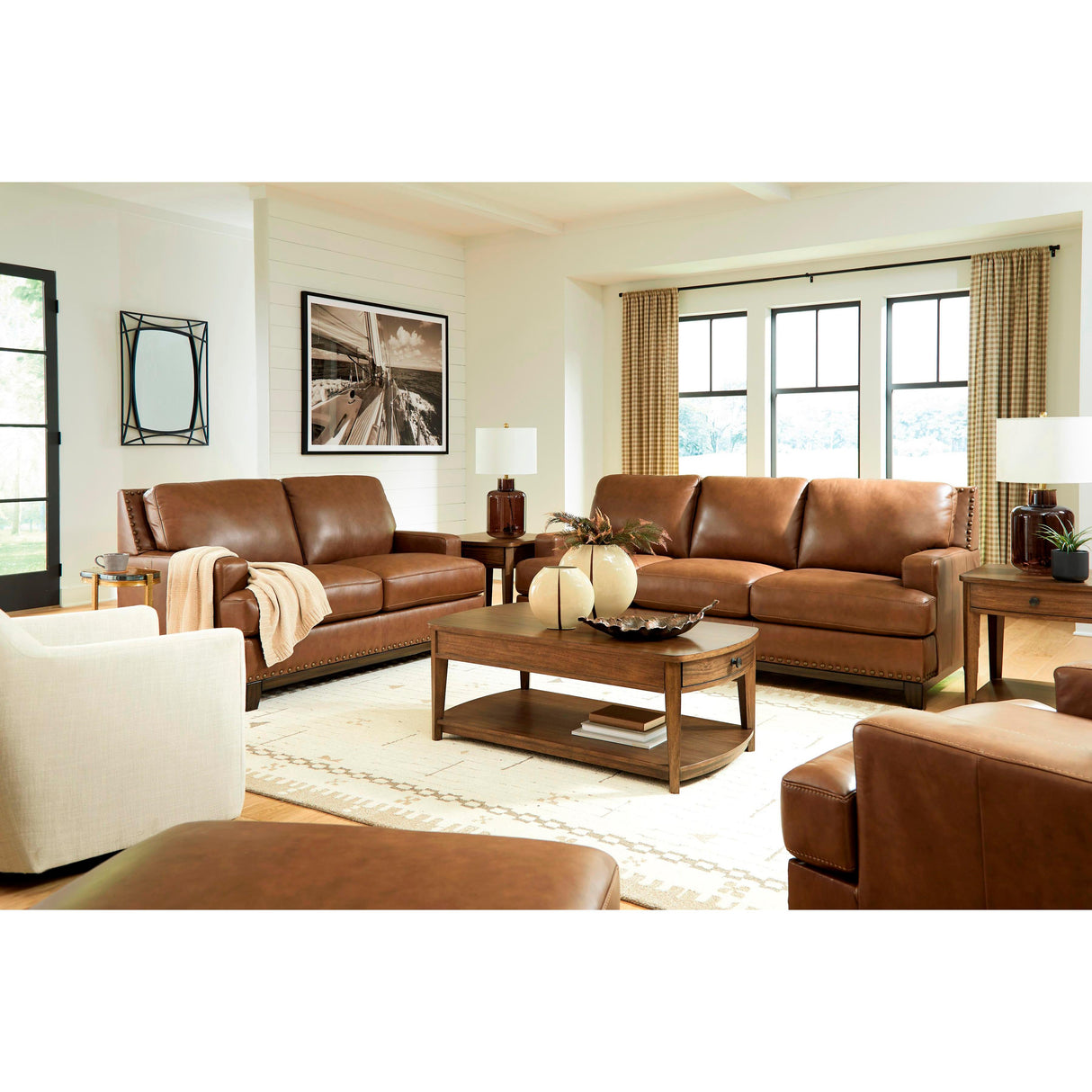 Signature Design by Ashley Saonara Stationary Leather Match Loveseat PC7310935 IMAGE 12