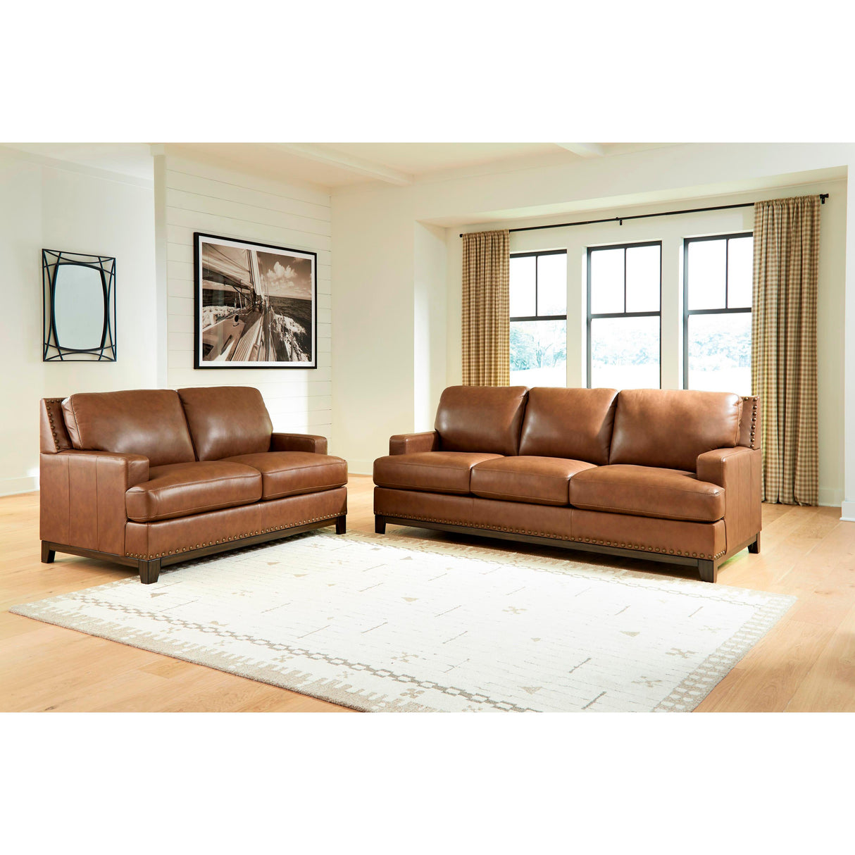 Signature Design by Ashley Saonara Stationary Leather Match Loveseat PC7310935 IMAGE 5