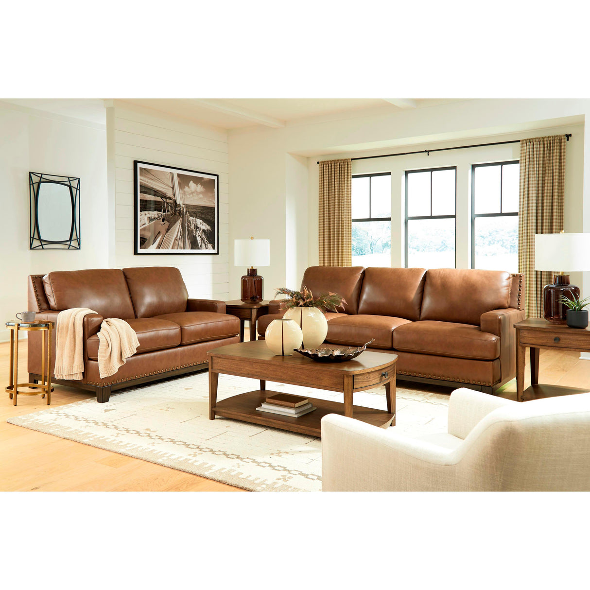Signature Design by Ashley Saonara Stationary Leather Match Loveseat PC7310935 IMAGE 8