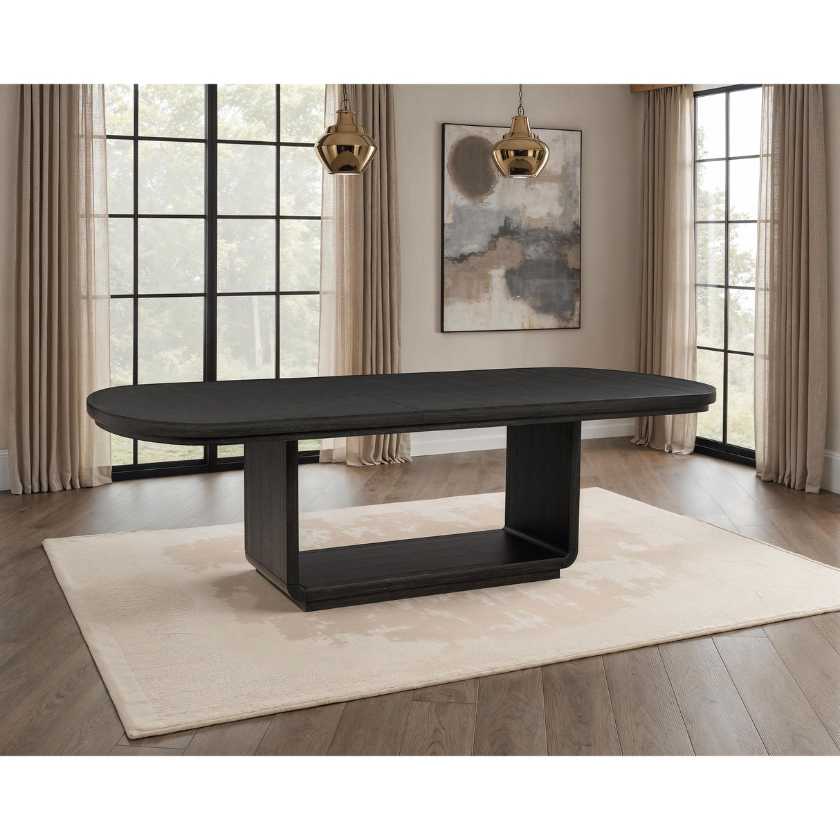 Coaster Furniture Leandro 115391 78-inch Extension Dining Room Table - Burnished Black IMAGE 2