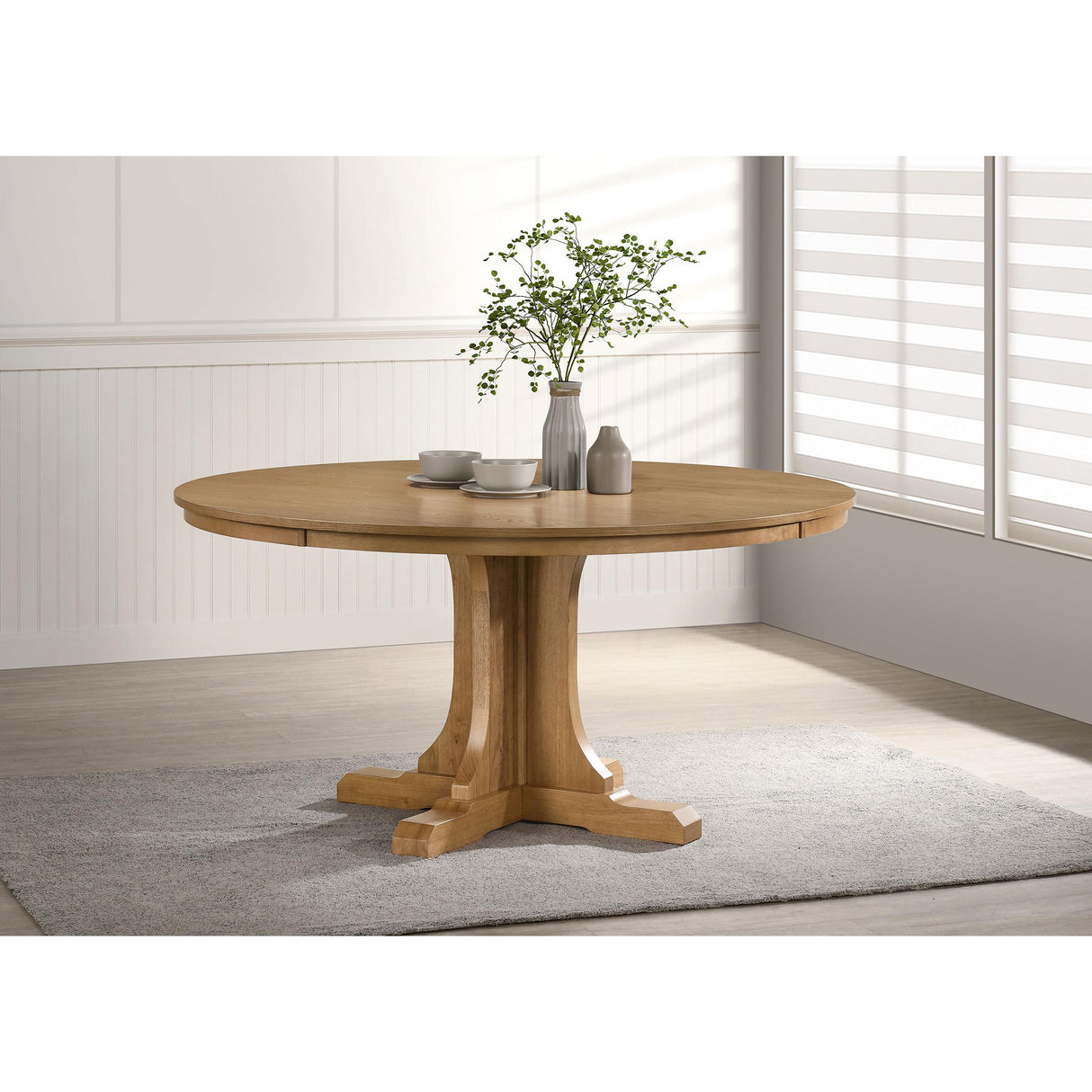 Coaster Furniture Hartville 109460 60-inch Round Dining Table - Natural Light Brown IMAGE 2