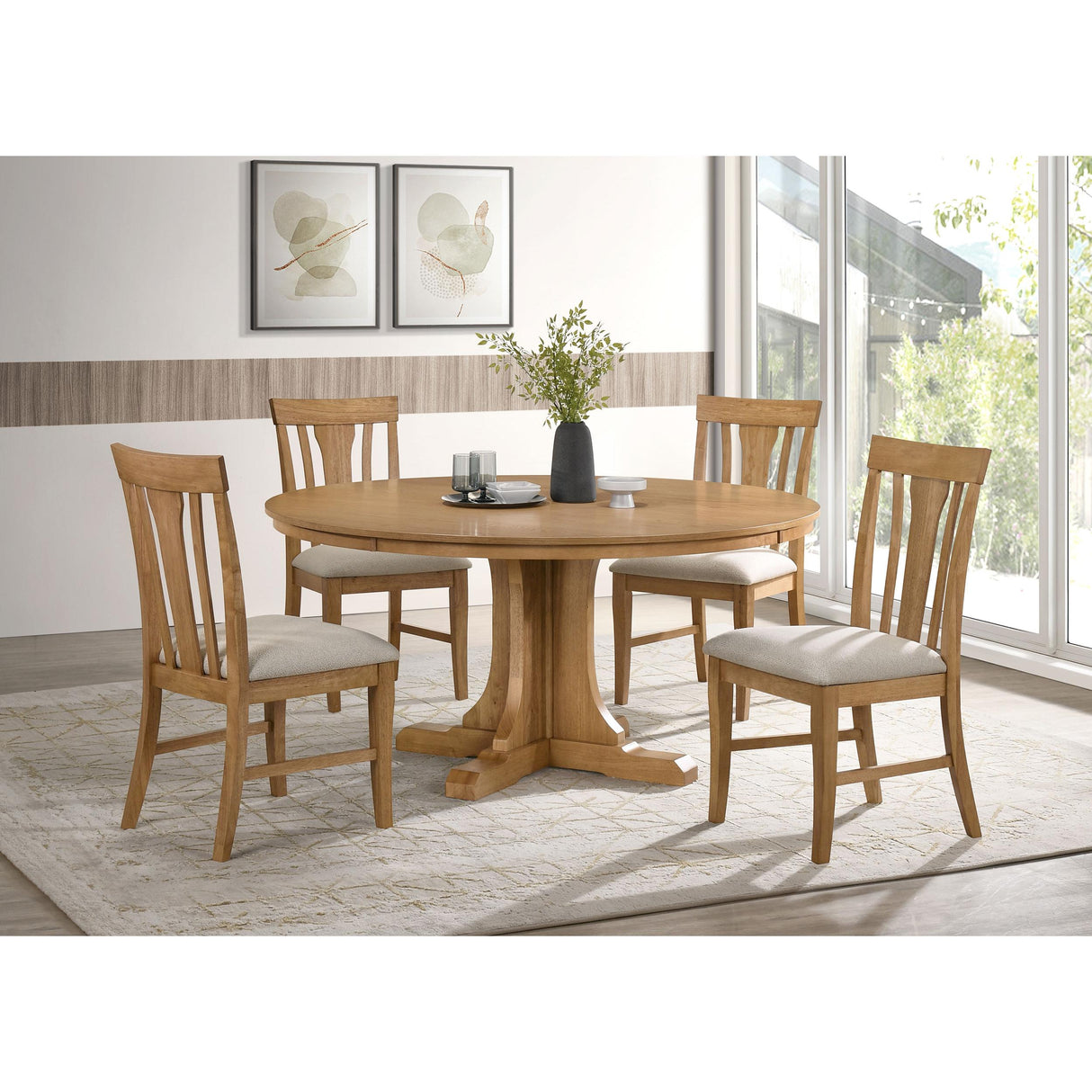 Coaster Furniture Hartville 109460 60-inch Round Dining Table - Natural Light Brown IMAGE 6