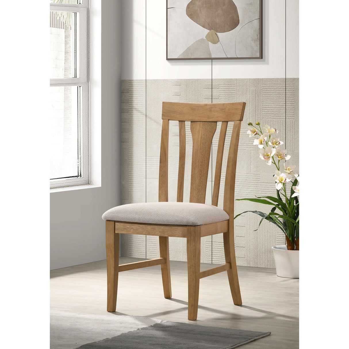 Coaster Furniture Hartville 109462 Set of 2 Dining Side Chair - Natural Light Brown IMAGE 2
