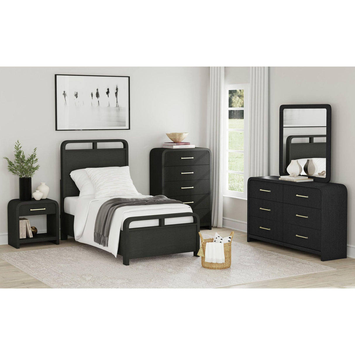 Elements International Ridgemont B-14440-8W-NS1 1-Drawer Nightstand IMAGE 4