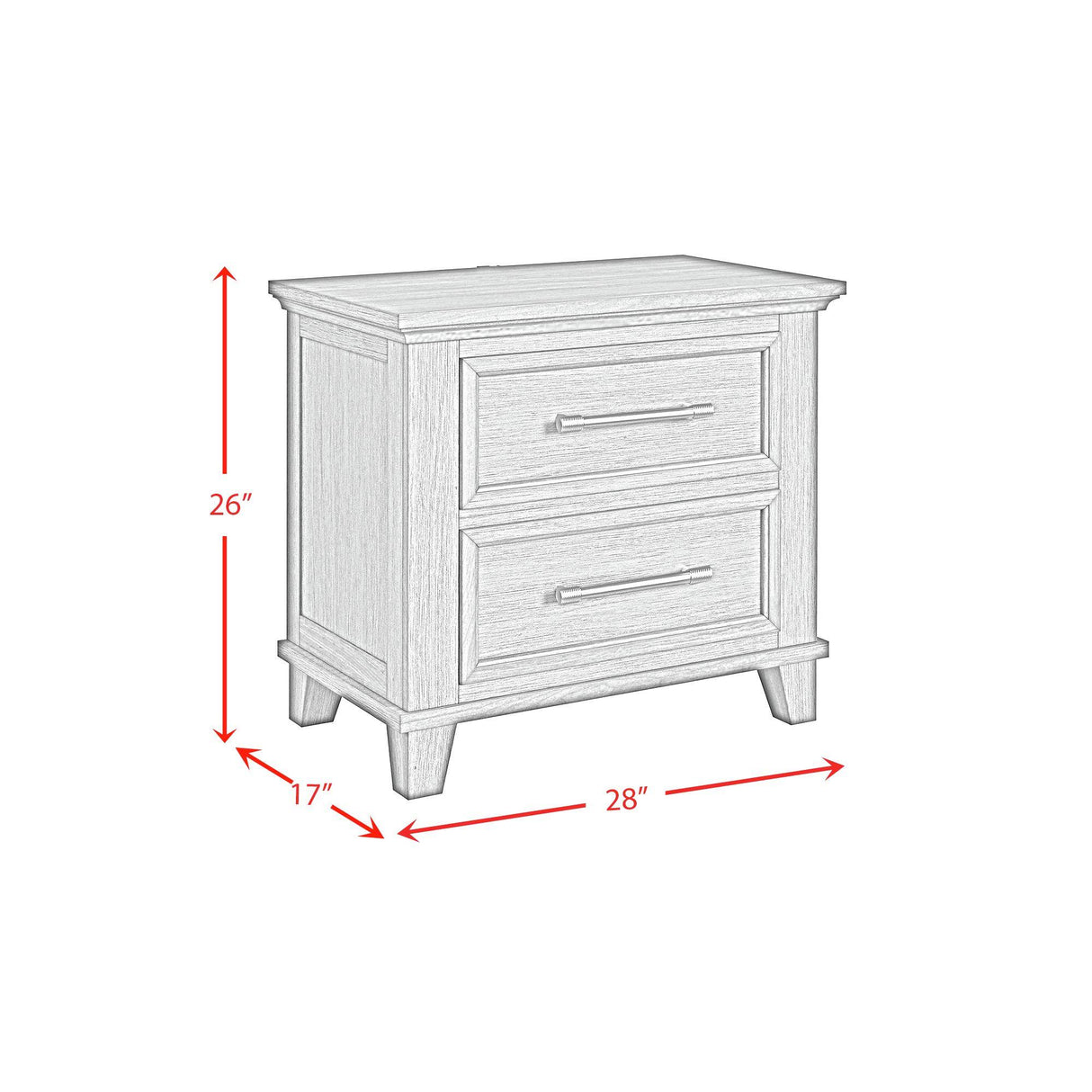 Elements International Canterbury B-13030-7-NS 2-Drawer Nightstand IMAGE 10