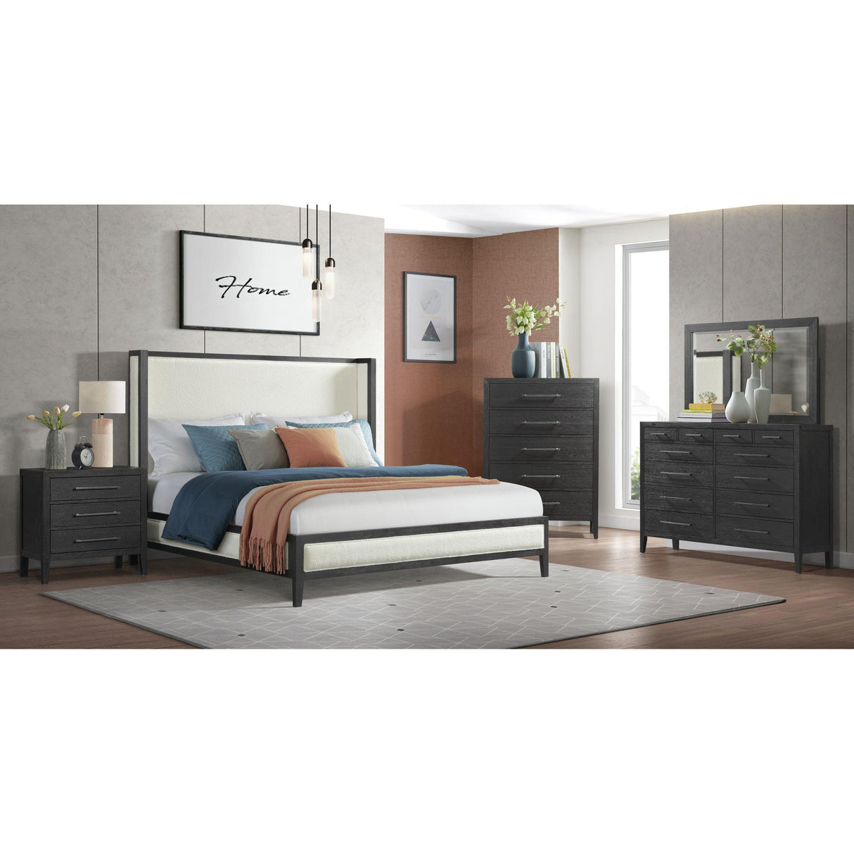 Elements International Versailles Contemporary B-3690-8-NS 3-Drawer Nightstand IMAGE 3