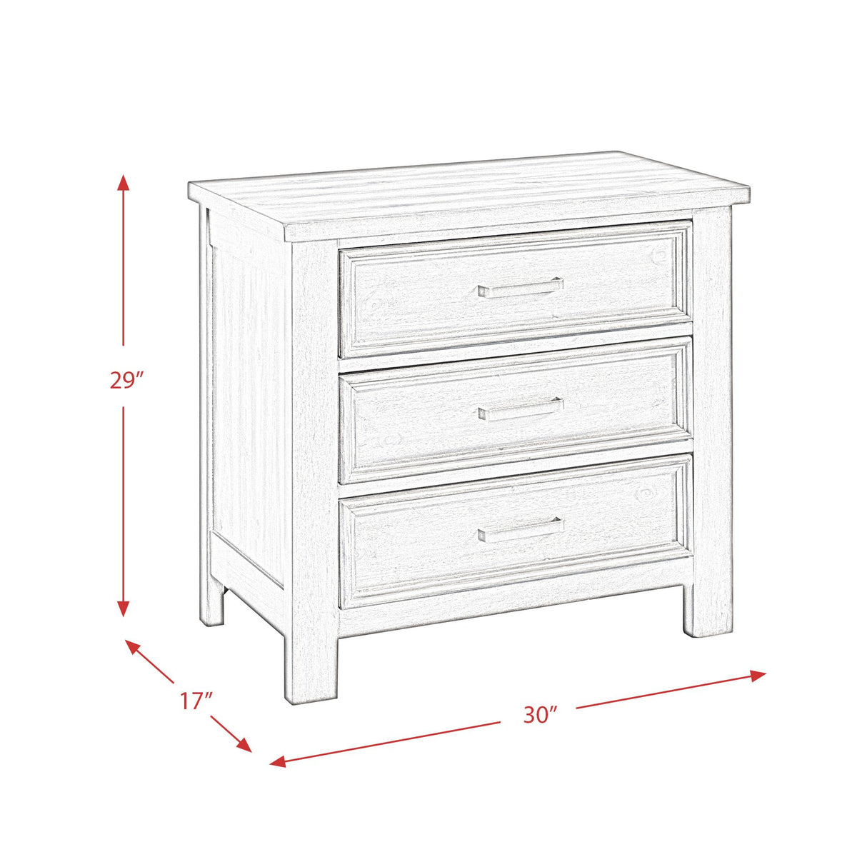 Elements International Sullivan SV300NS 3-Drawer Nightstand IMAGE 8
