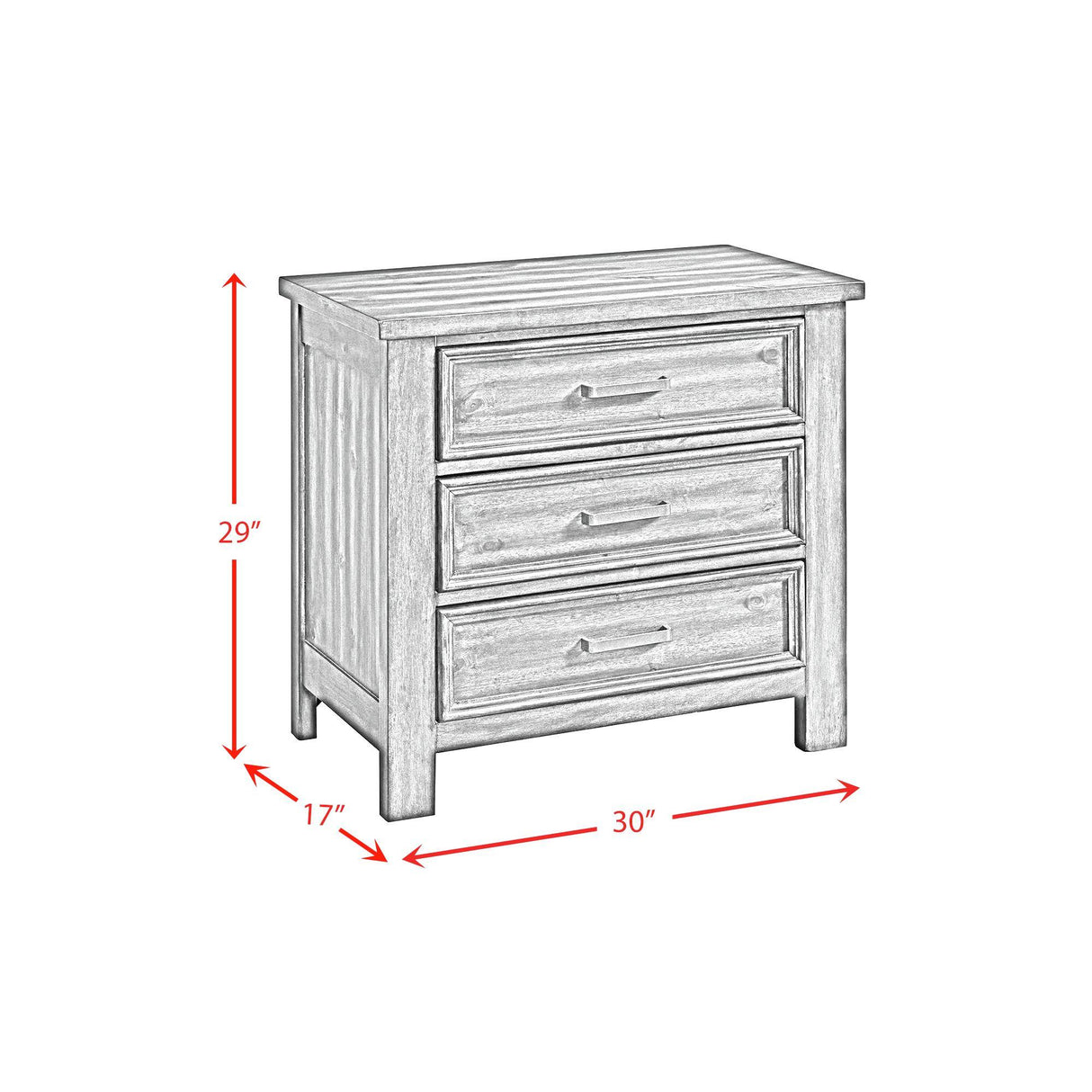Elements International Sullivan SV600NS 3-Drawer Nightstand IMAGE 7