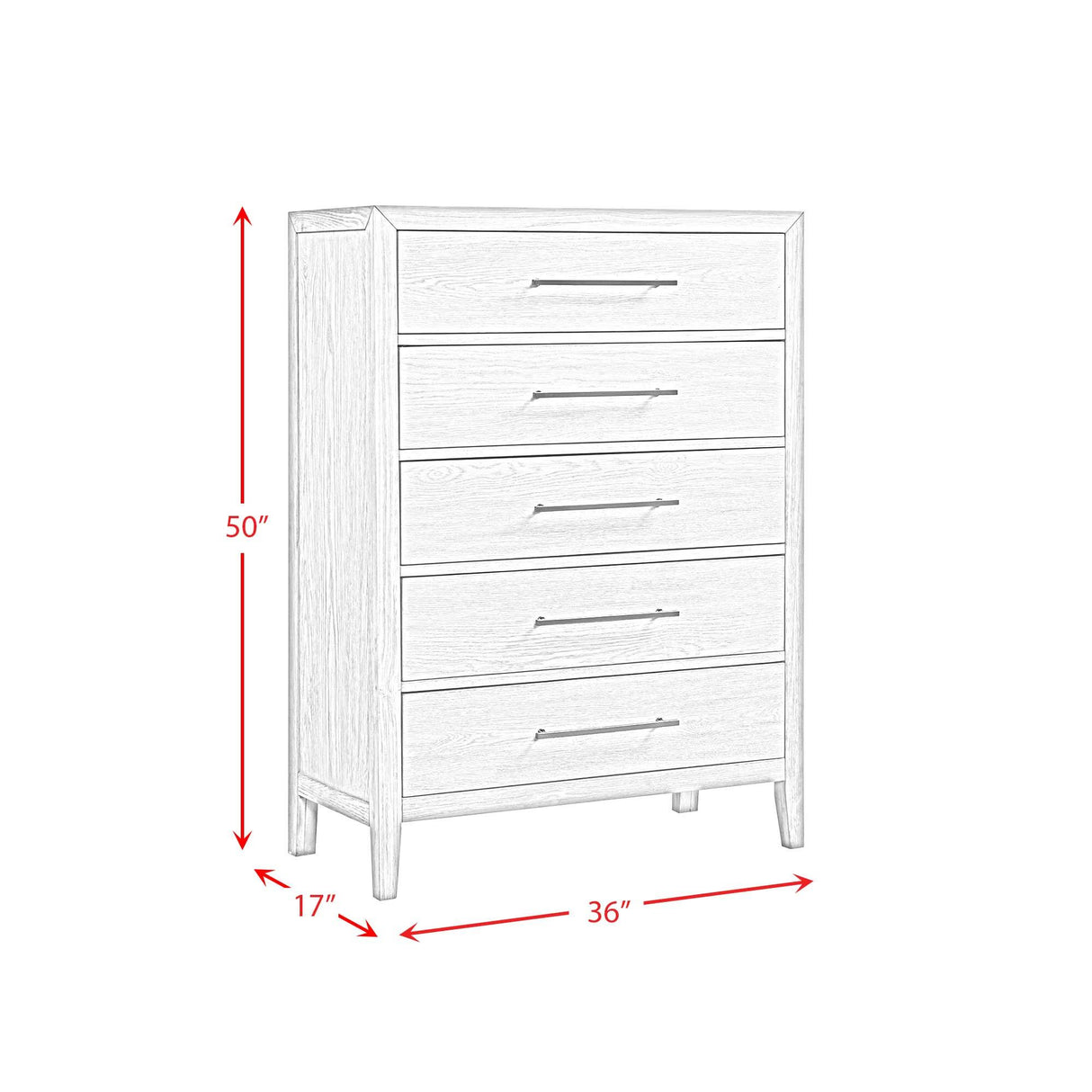 Elements International Versailles Contemporary B-3690-3-CH 5-Drawer Chest IMAGE 10