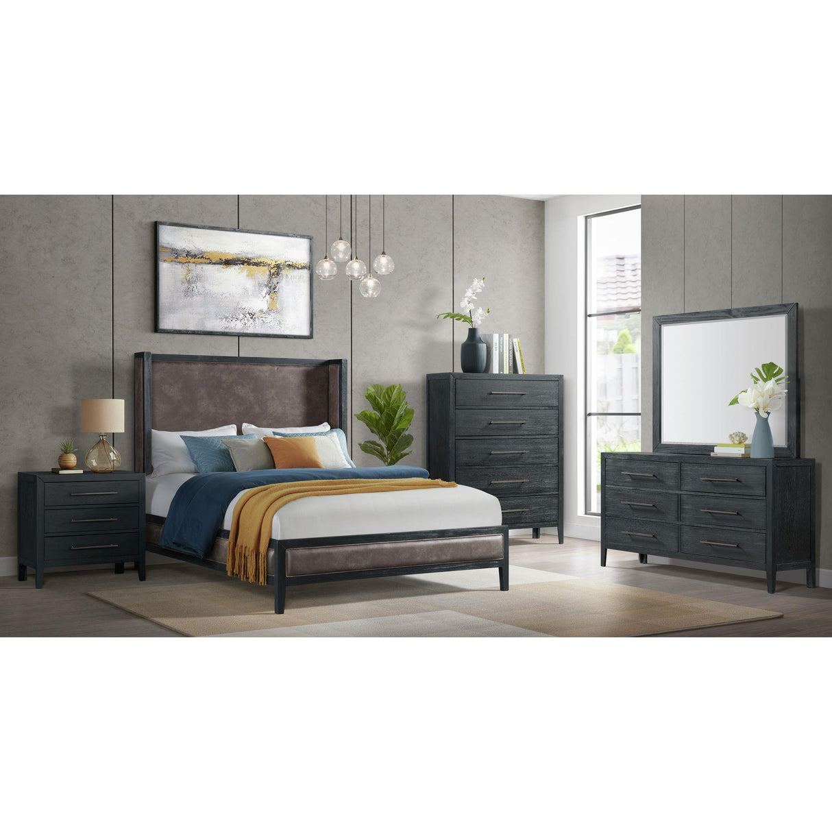 Elements International Versailles Contemporary B-3690-8-DR1 6-Drawer Dresser IMAGE 3