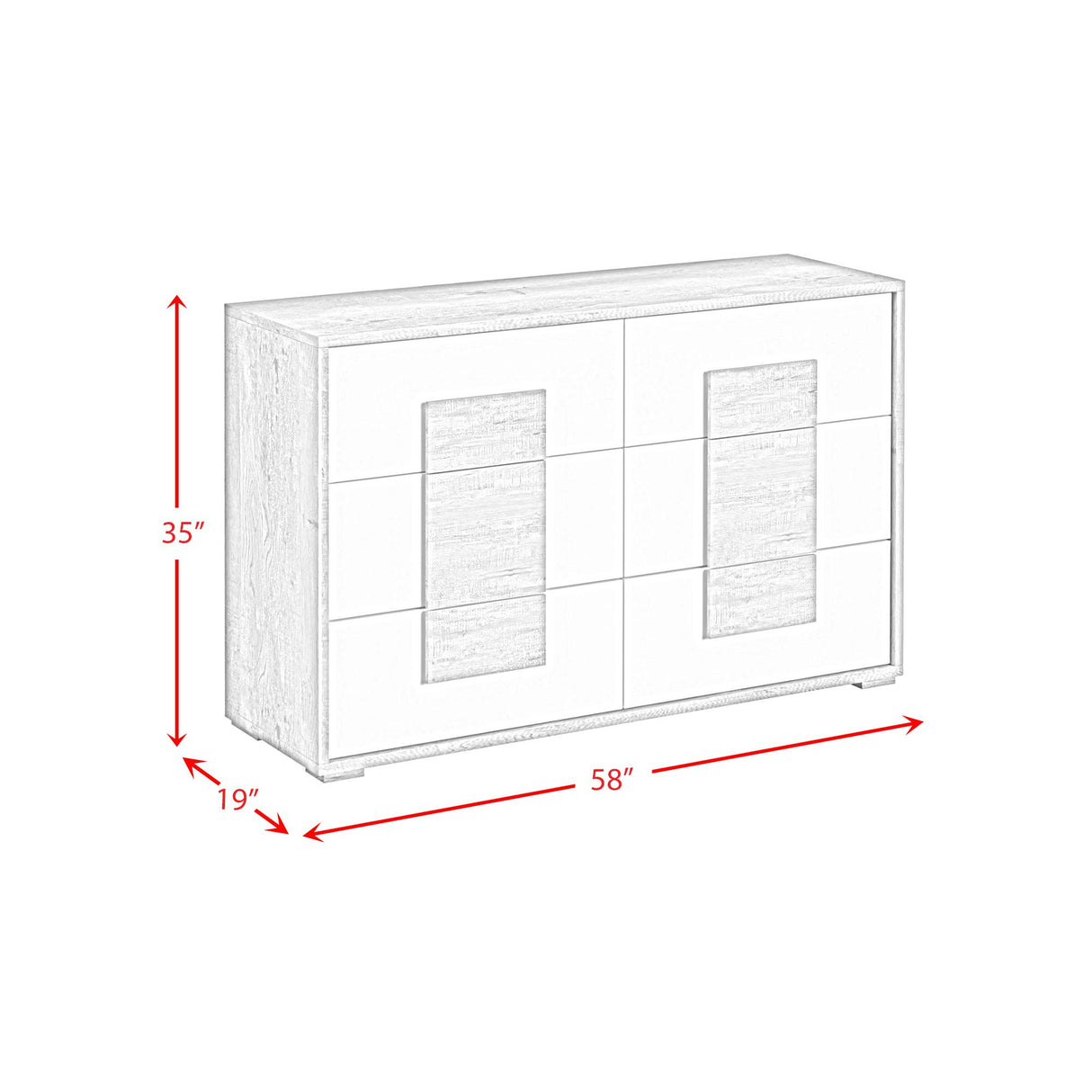 Elements International San Matteo B-16010-7-DR 6-Drawer Dresser IMAGE 9