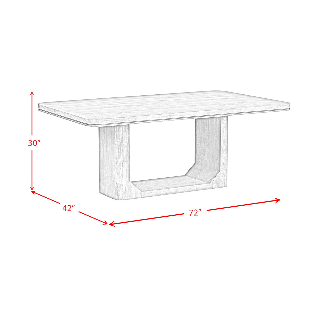 Elements International Rosalie D-16860-8-DT 72" Rectangular Dining Table IMAGE 7