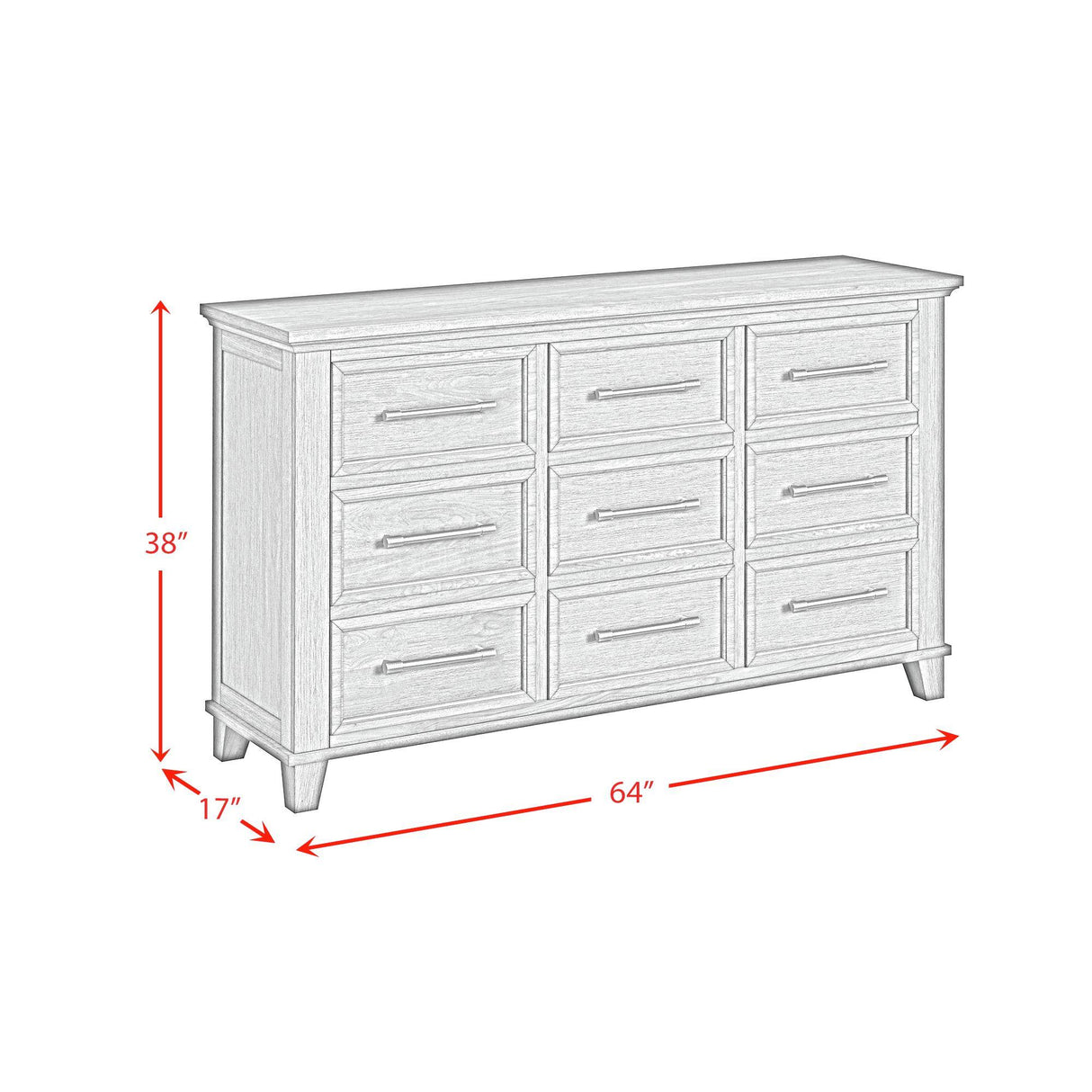 Elements International Canterbury B-13030-5-DR 9-Drawer Dresser IMAGE 9