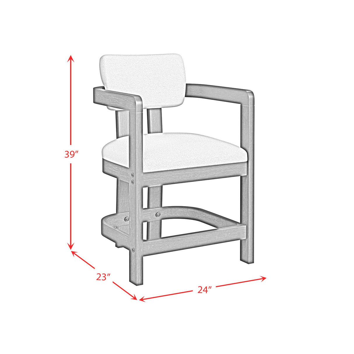 Elements International Portland D-1710-8-CST3 Arm Counter Stool IMAGE 10