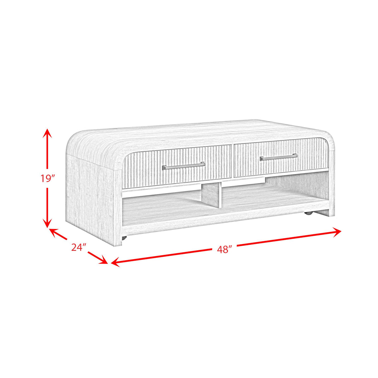 Elements International Ridgemont T-14440-8W-CT Coffee Table IMAGE 9