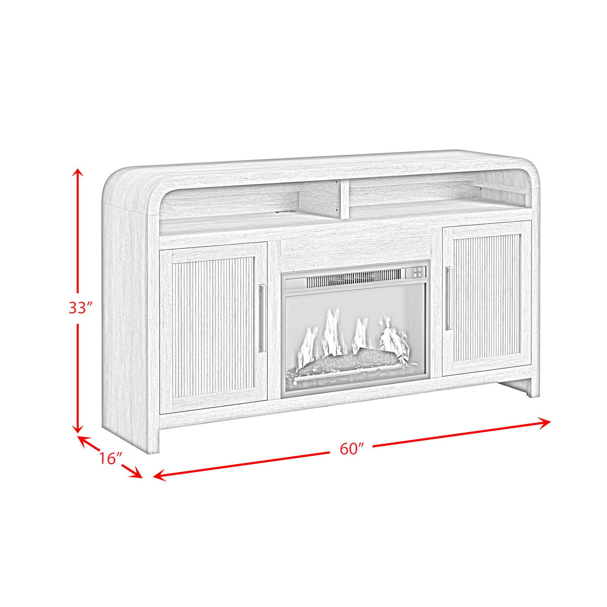 Elements International Ridgemont LA-14440-6-FP Complete 60" Fireplace Cabinet IMAGE 9