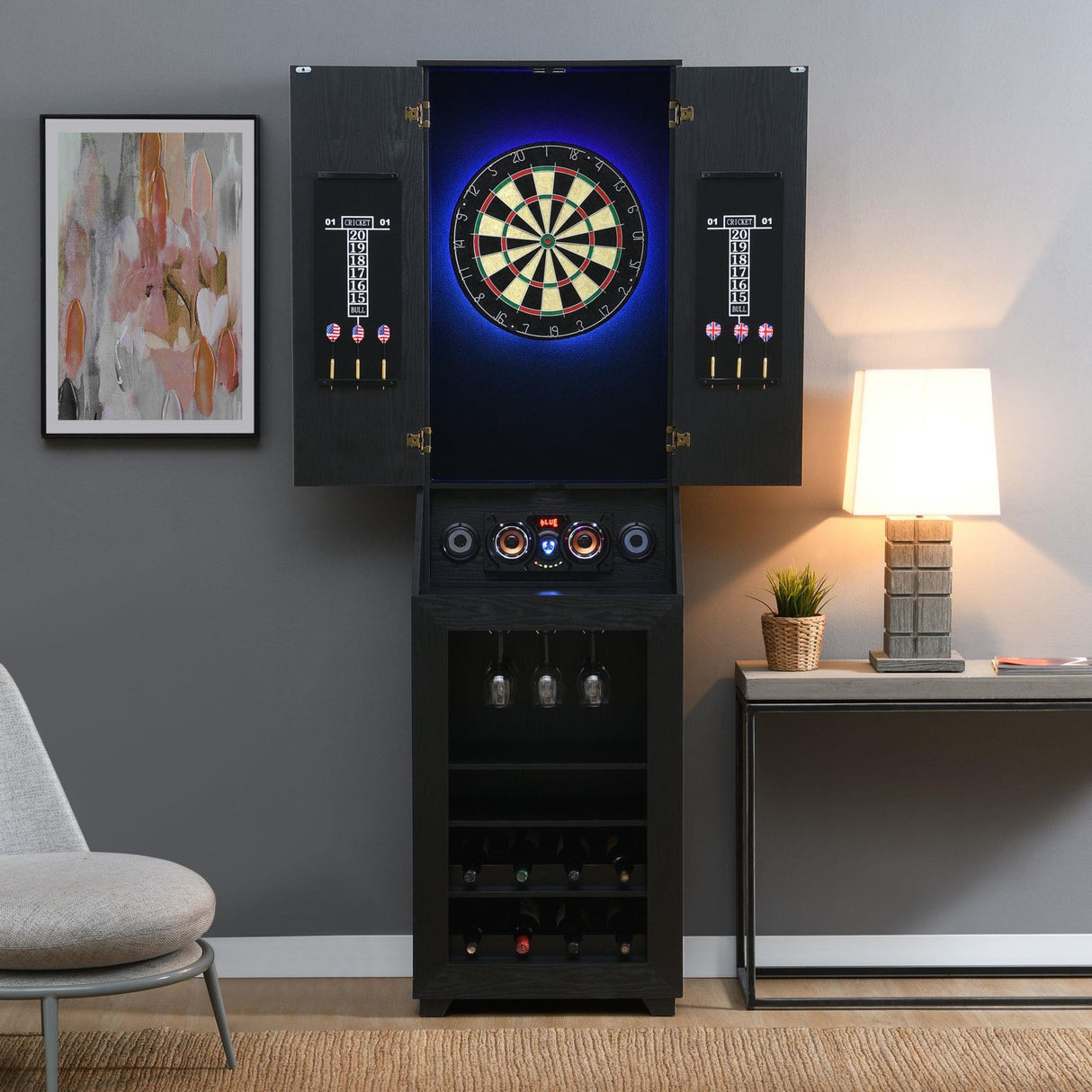 Elements International Hurricanes G-17920-8-DBCE Dartboard Cabinet IMAGE 6