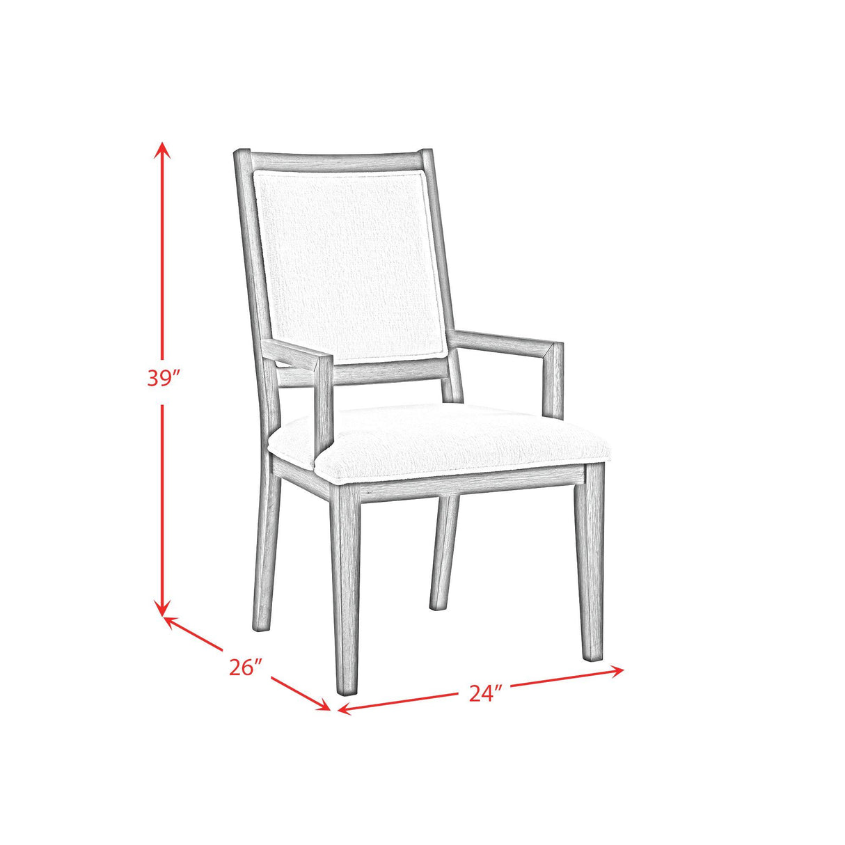 Elements International Versailles Contemporary D-3690-6-AC Dining Arm Chair IMAGE 9