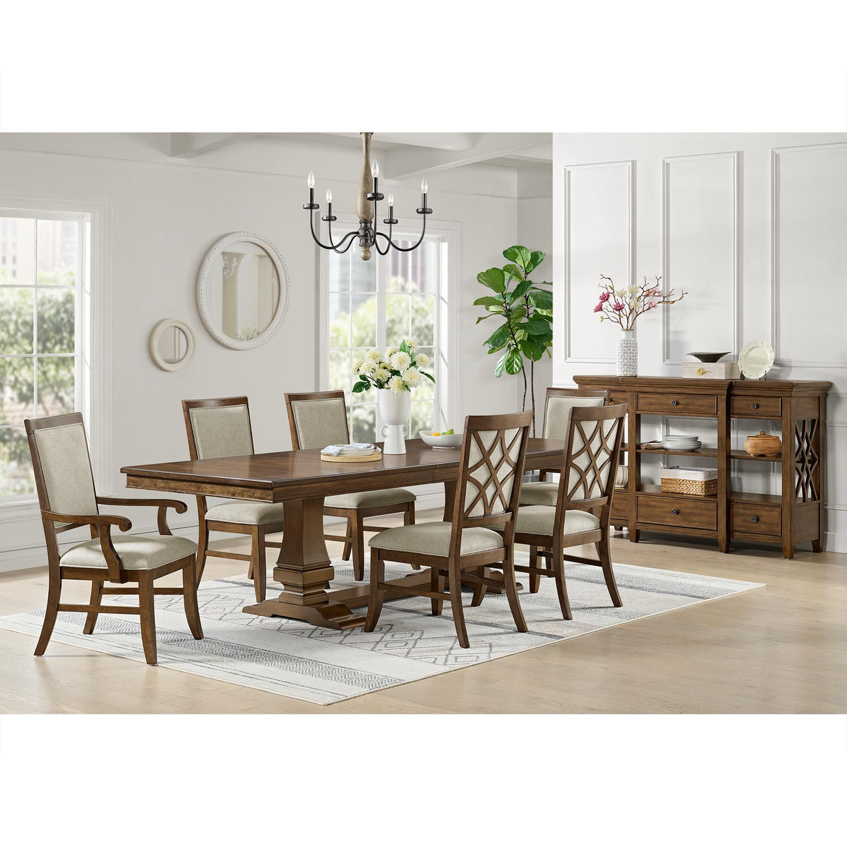 Elements International Phillipe D-5210-5-AC Dining Arm Chair IMAGE 3