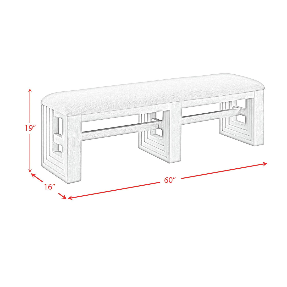 Elements International Avalanche D-11600-7-BN Dining Bench IMAGE 7