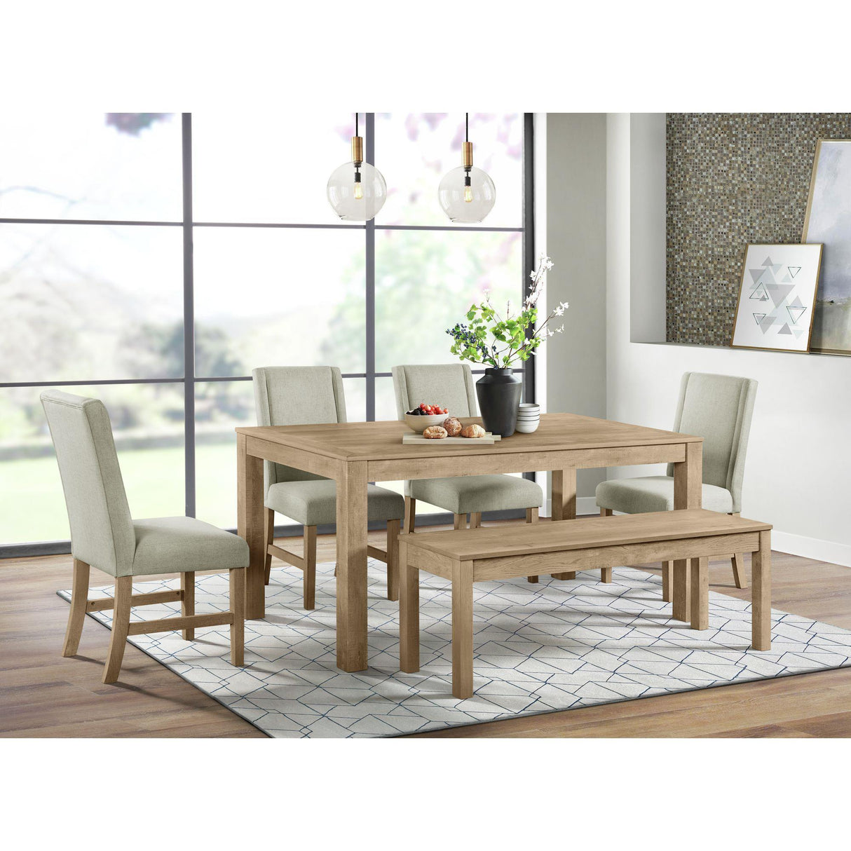 Elements International Eleanor D-6460-5-BN Dining Bench IMAGE 3