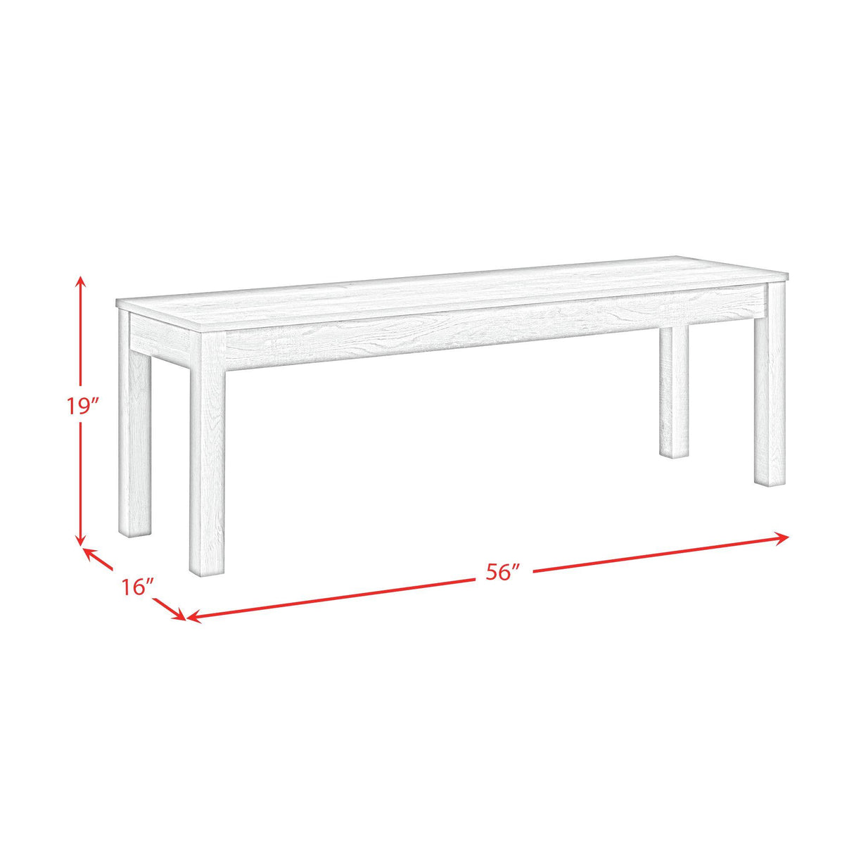 Elements International Eleanor D-6460-5-BN Dining Bench IMAGE 7