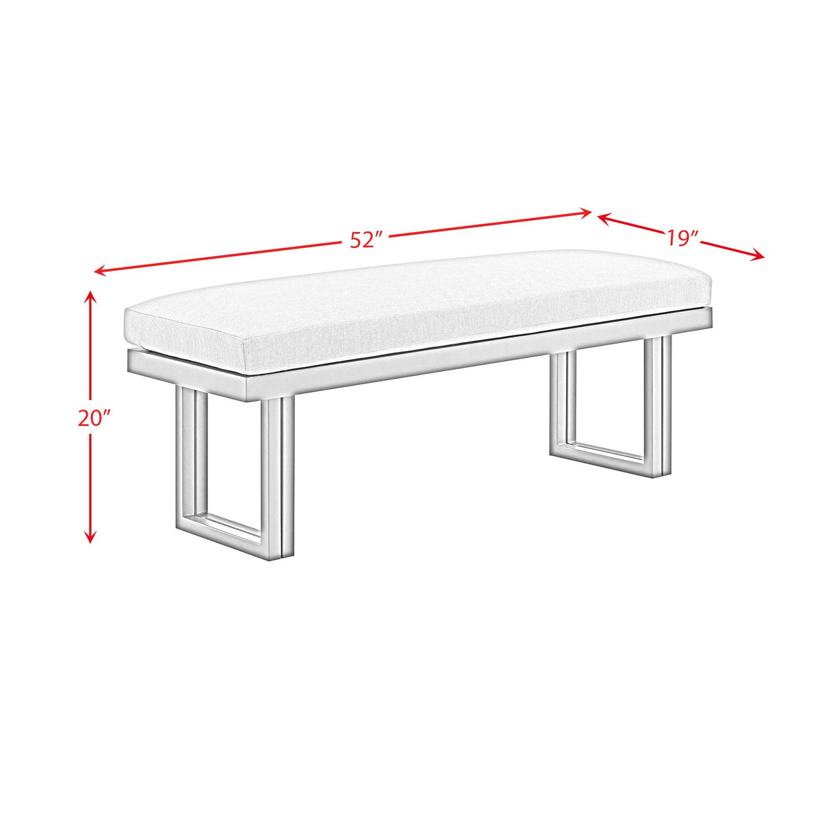 Elements International Playa O-16230-3-BN Dining Bench IMAGE 7