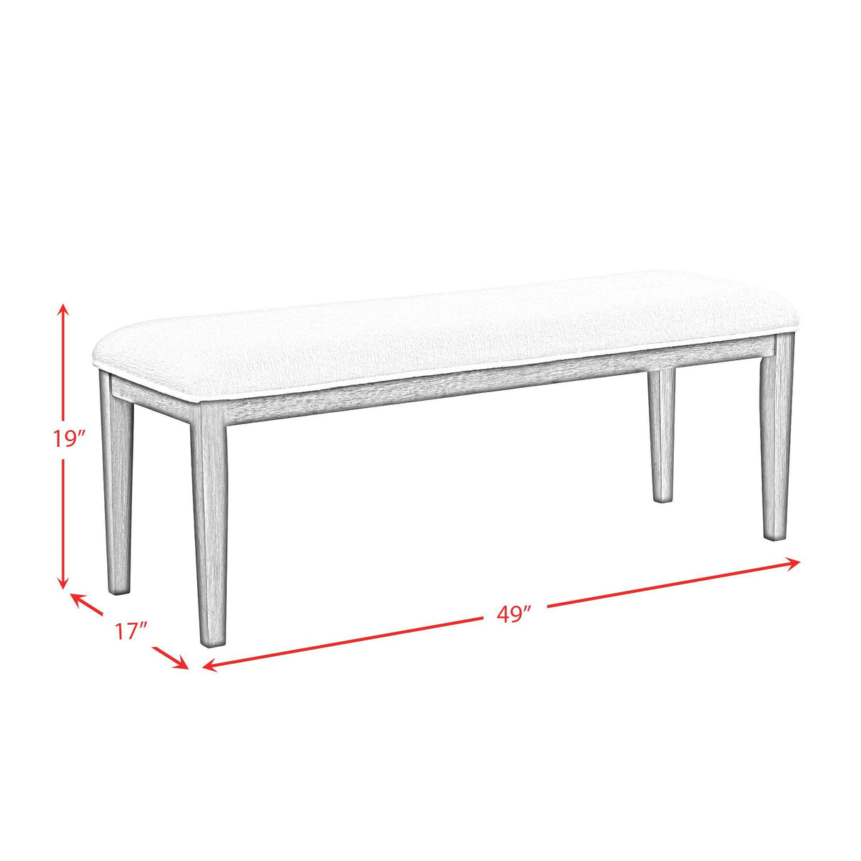 Elements International Versailles Contemporary D-3690-6-BN Dining Bench IMAGE 8