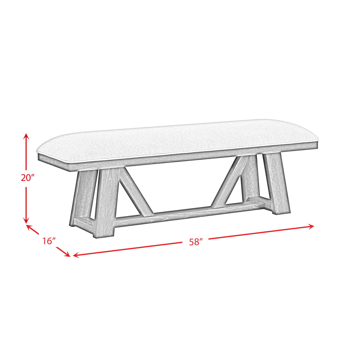 Elements International Transcend D-12980-3-BN Dining Bench IMAGE 7