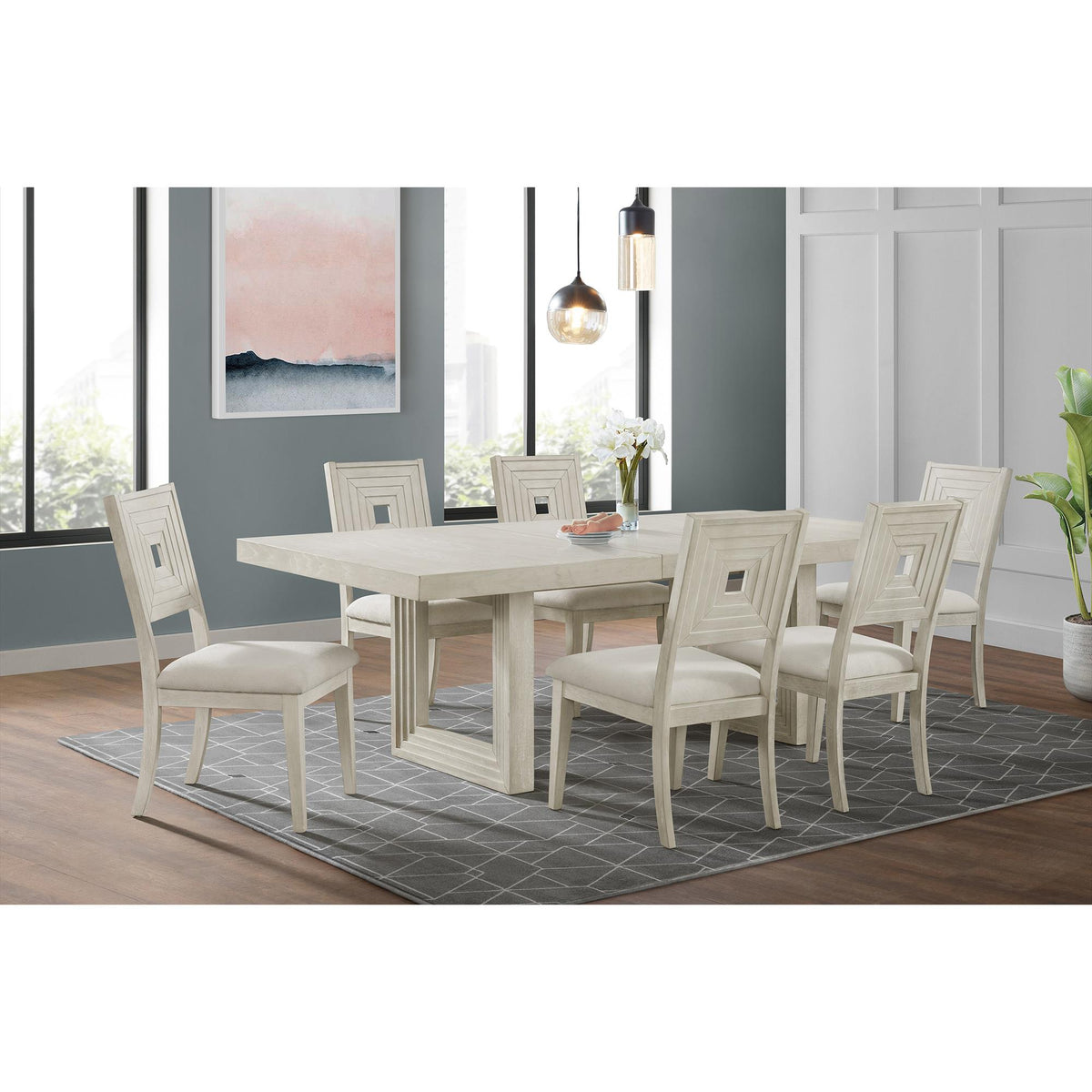 Elements International Avalanche D-11600-7-SC Dining Side Chair IMAGE 4