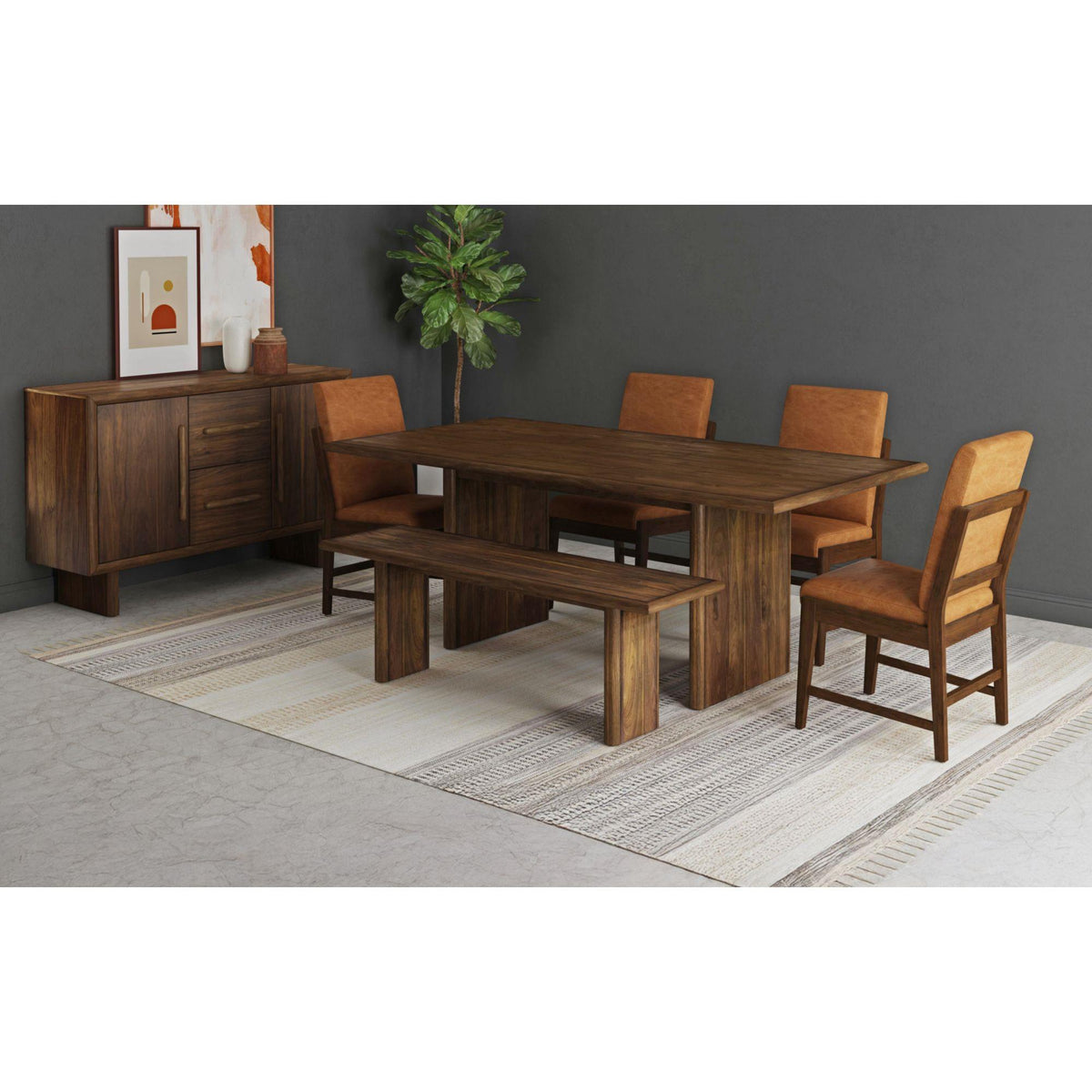 Elements International Brisbane D-16760-5-DT Dining Table IMAGE 4
