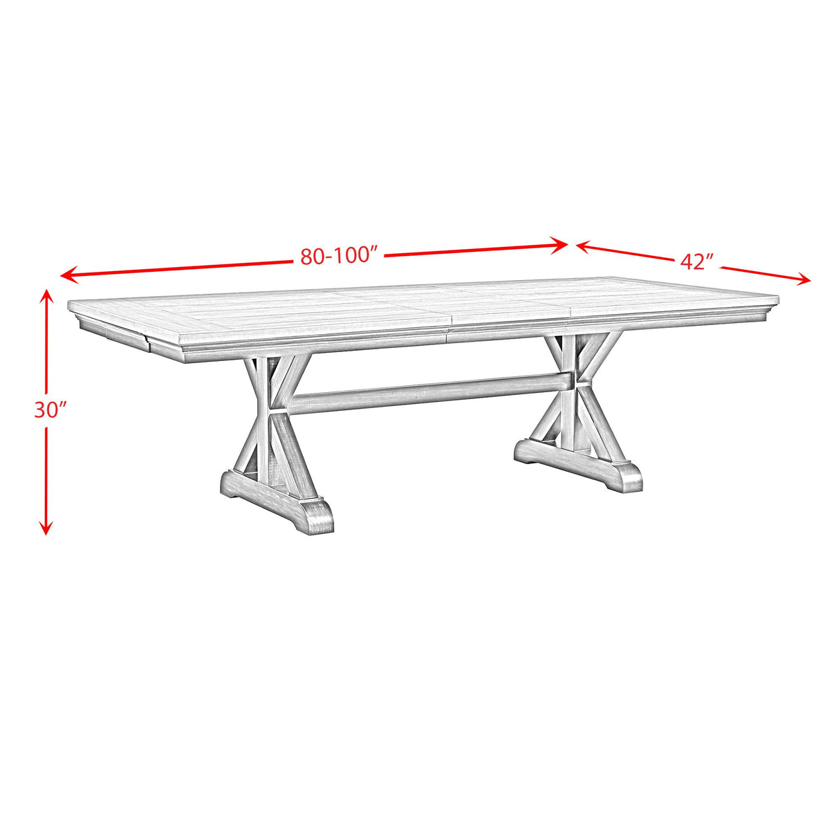 Elements International Montrose D-16670-8-DT Dining Table IMAGE 14