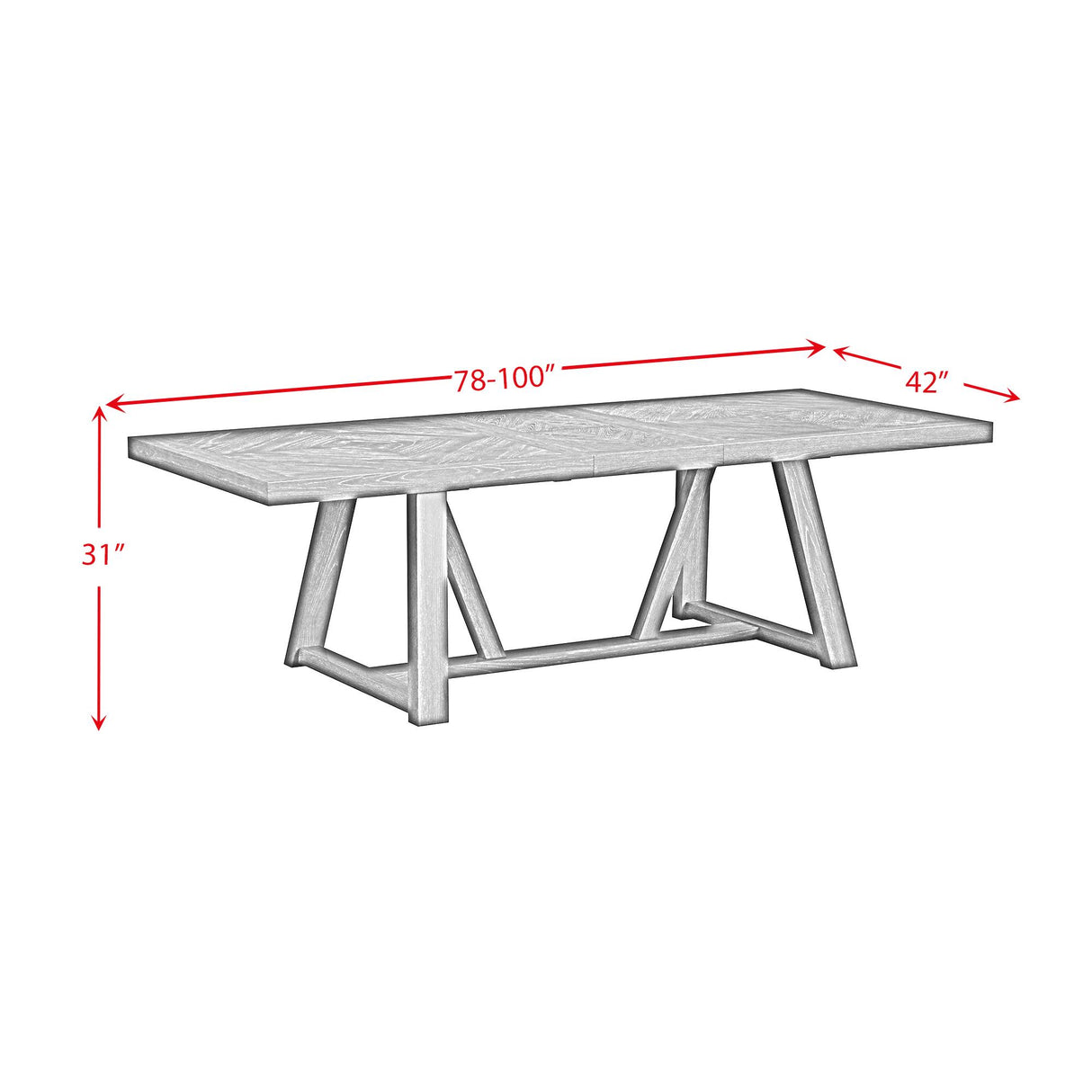 Elements International Transcend D-12980-3-DT Dining Table IMAGE 10