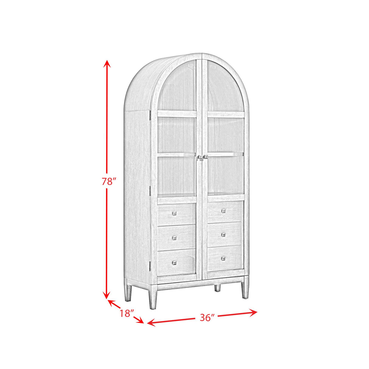 Elements International Portico H-15970-6-BC2 Display Cabinet IMAGE 9