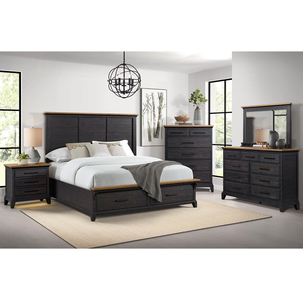 Elements International Montrose B-16670-5-DRMR Dresser And Mirror IMAGE 3