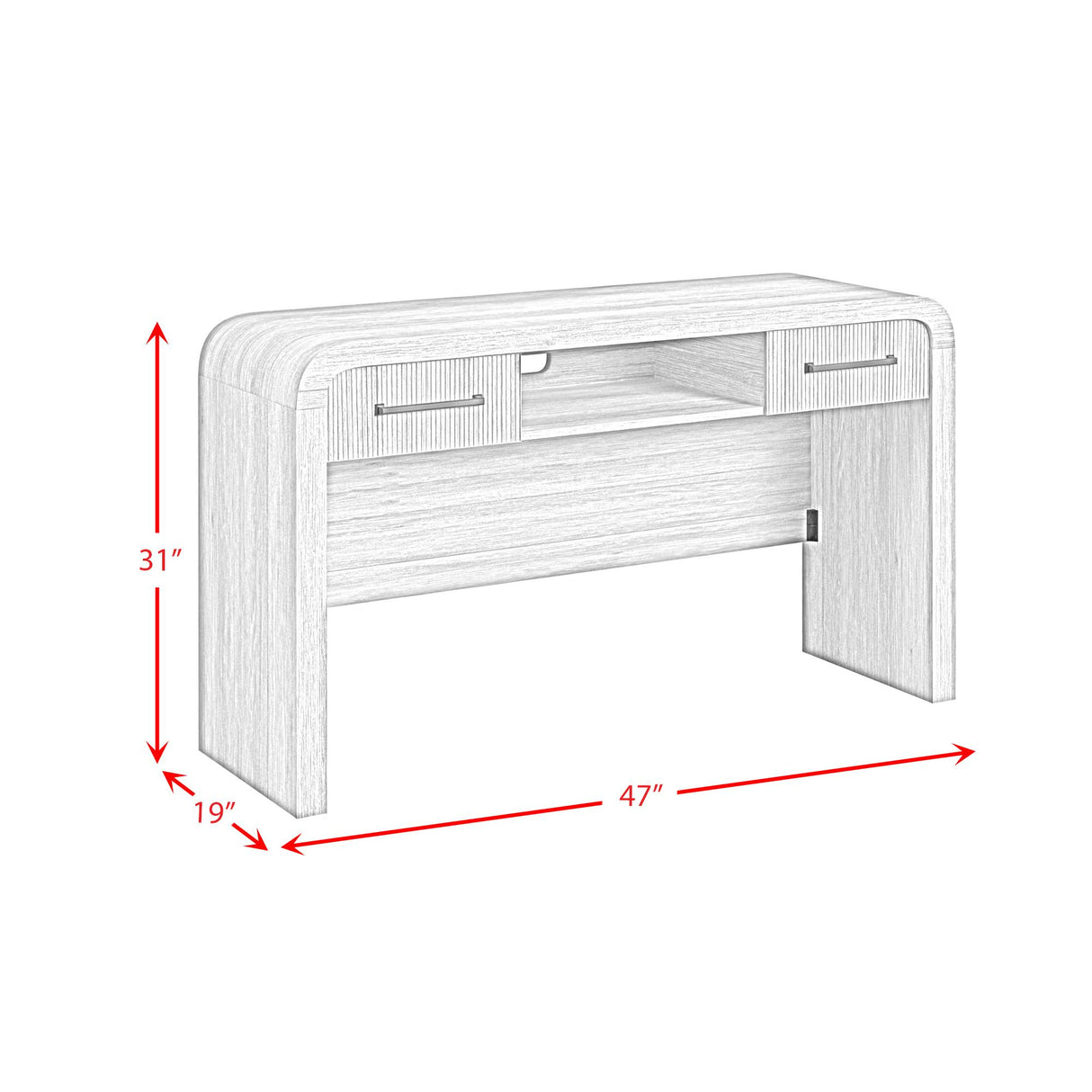 Elements International Ridgemont V-14440-8W-DT Dressing Table IMAGE 8