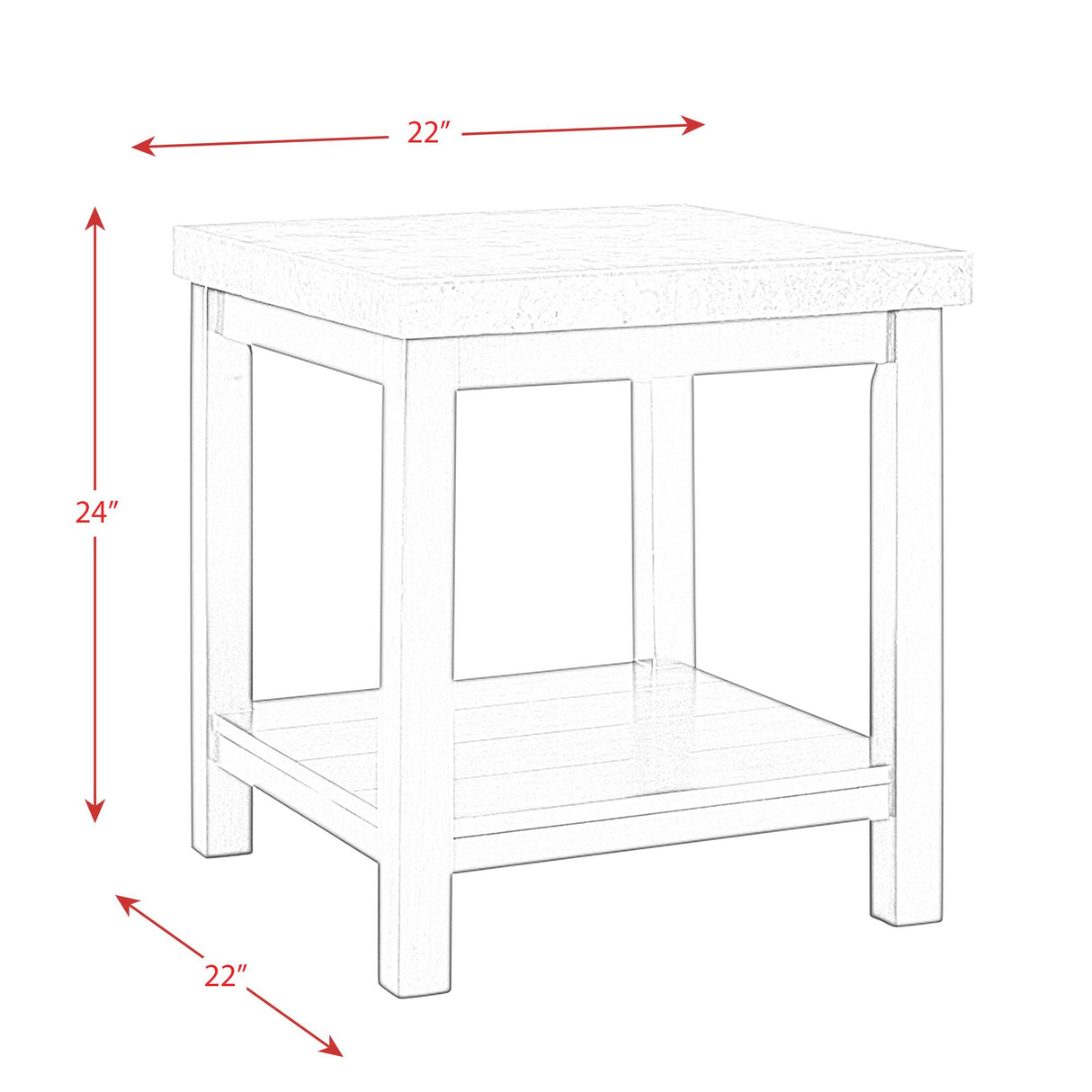 Elements International Kansas CKS100ET End Table IMAGE 11