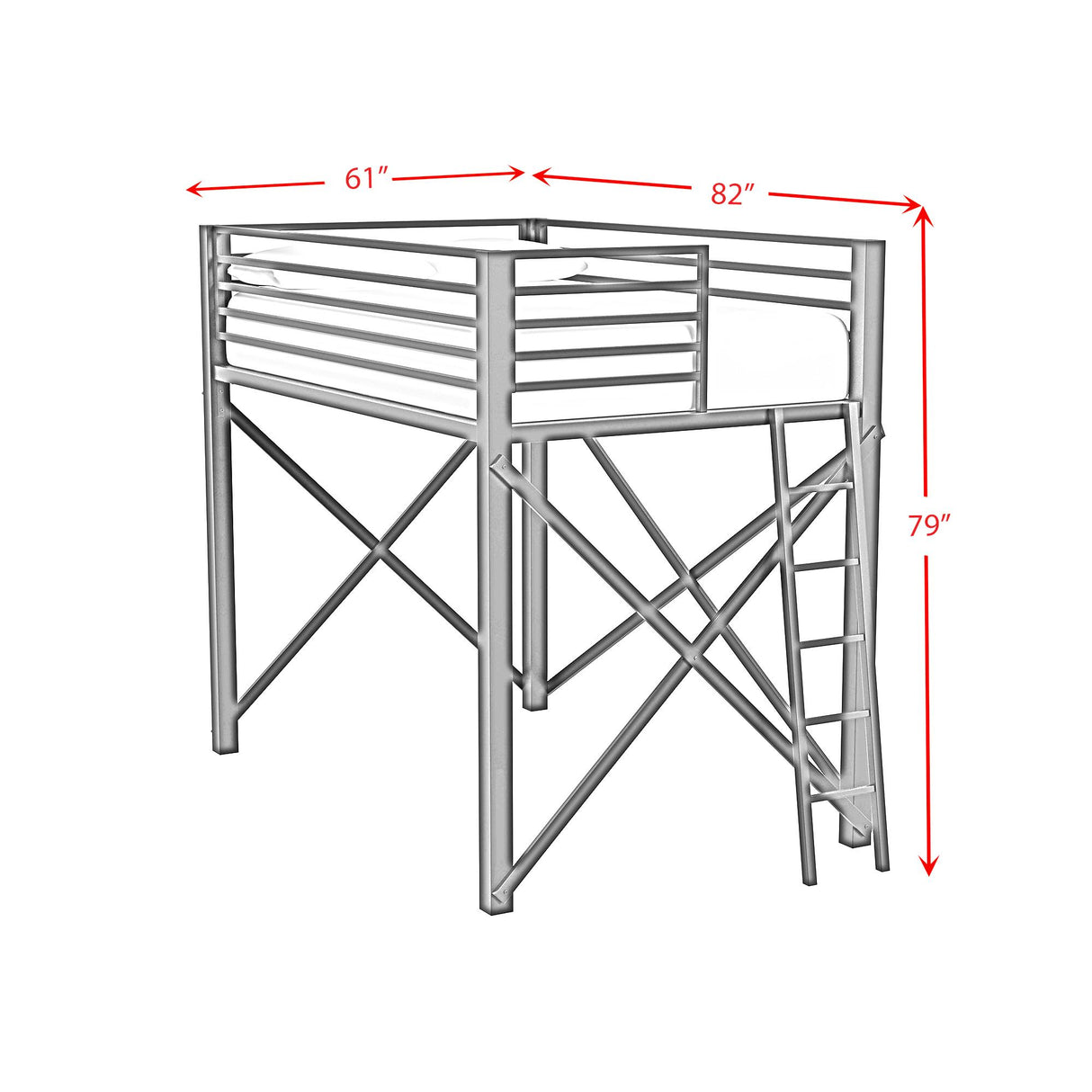 Elements International Talia Y-14090-8-FBK Full Loft Bunk And Ladder IMAGE 7