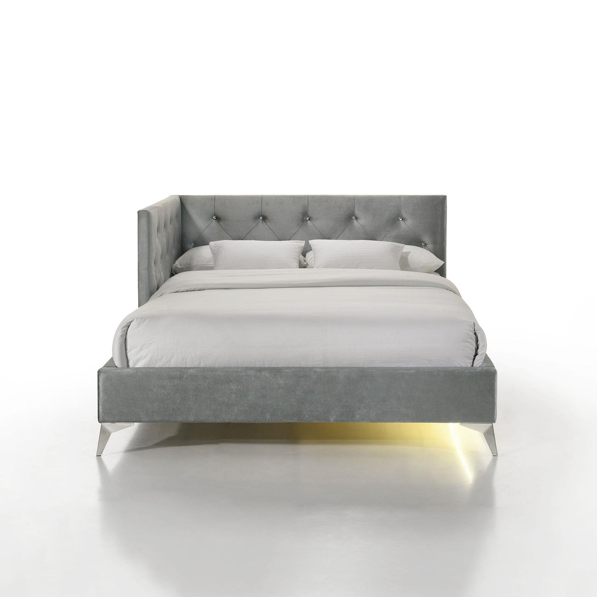 Elements International Amberley B-480-3-FCB Full Upholstered Corner Bed IMAGE 2
