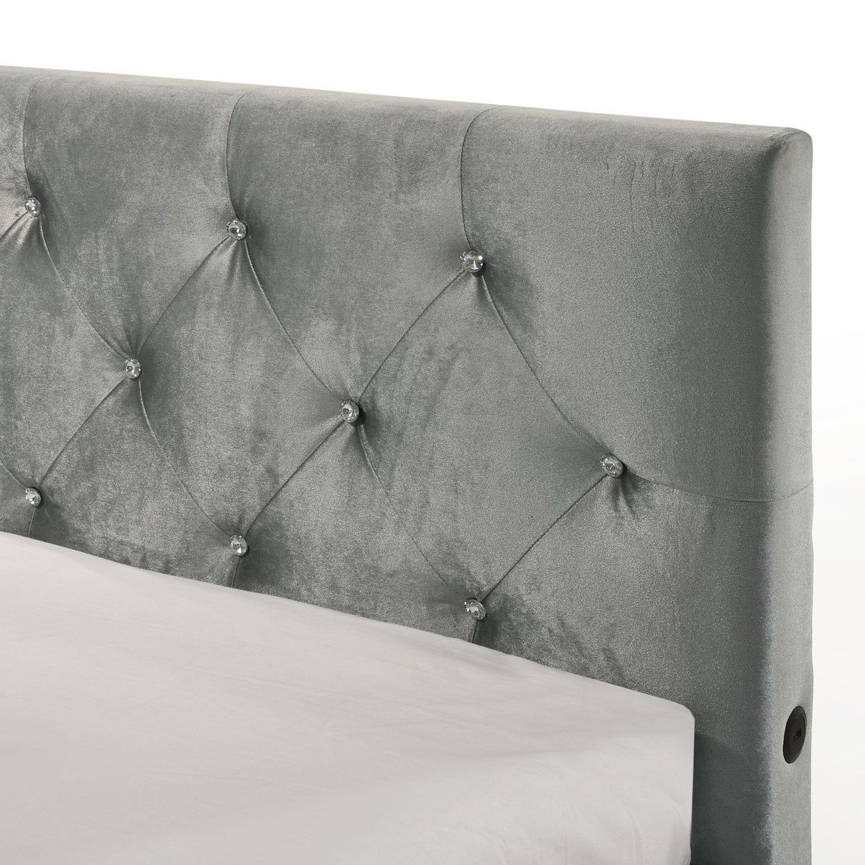Elements International Amberley B-480-3-FCB Full Upholstered Corner Bed IMAGE 6