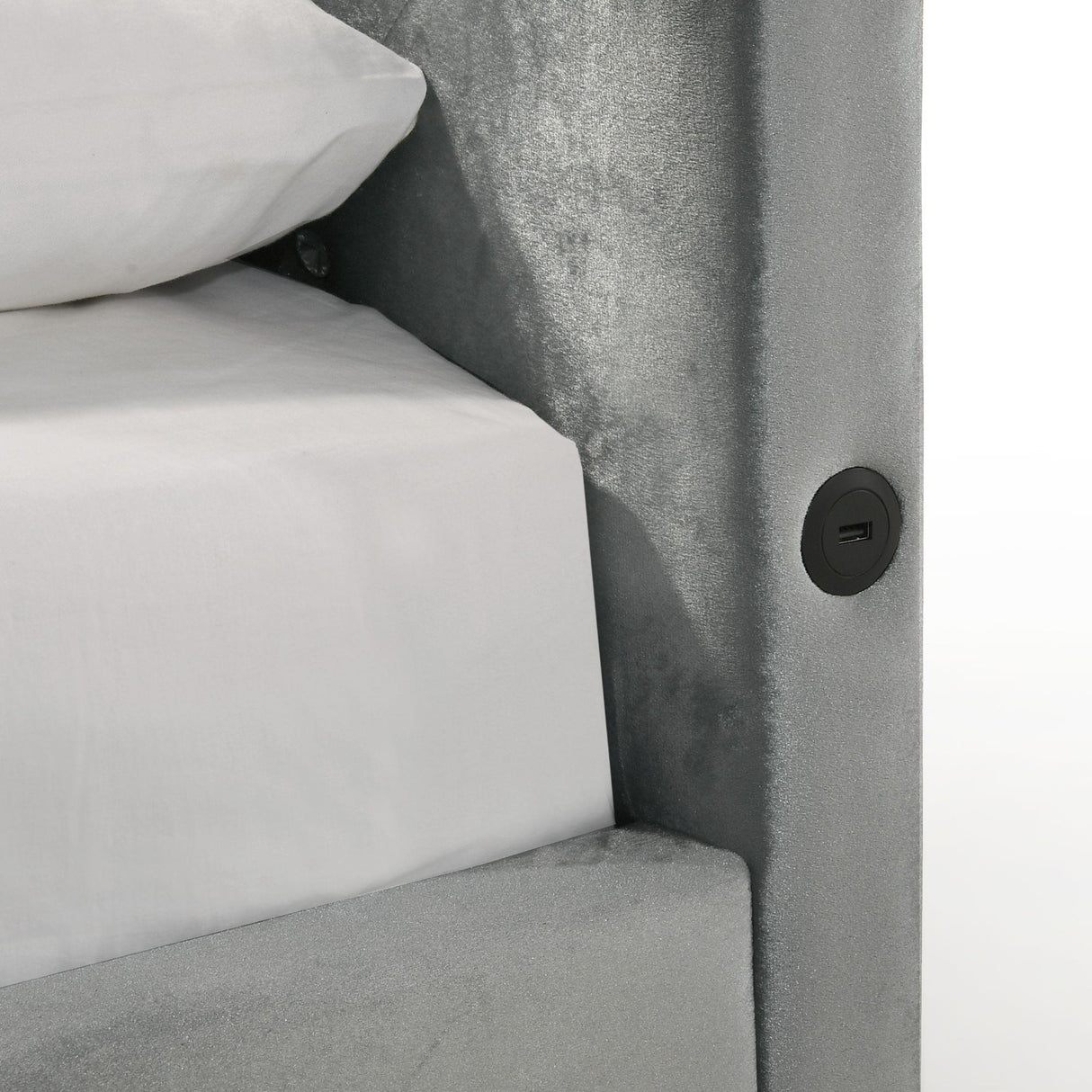 Elements International Amberley B-480-3-FCB Full Upholstered Corner Bed IMAGE 7
